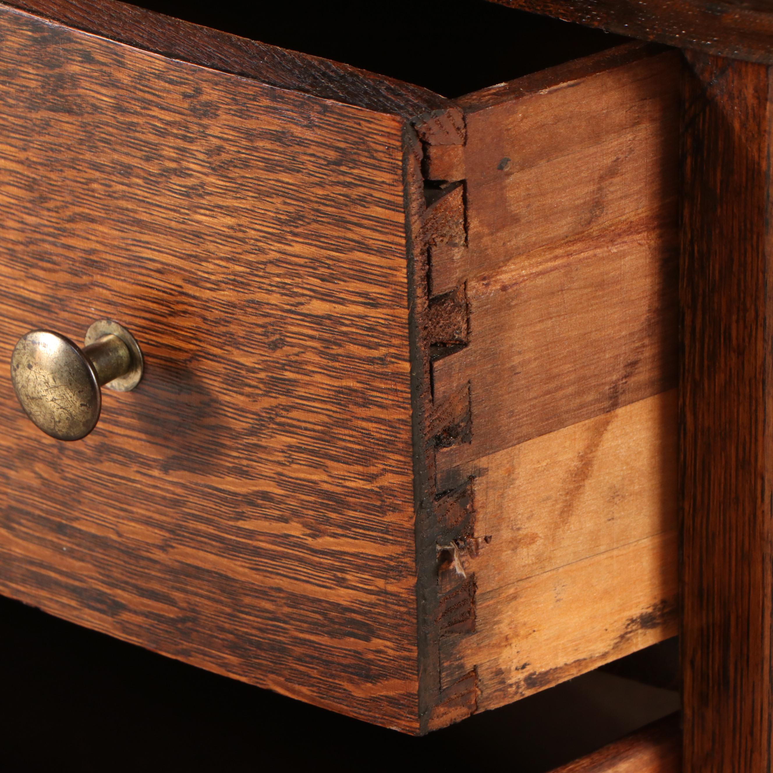 Victorian Quarter Sawn Oak Dresser on Casters