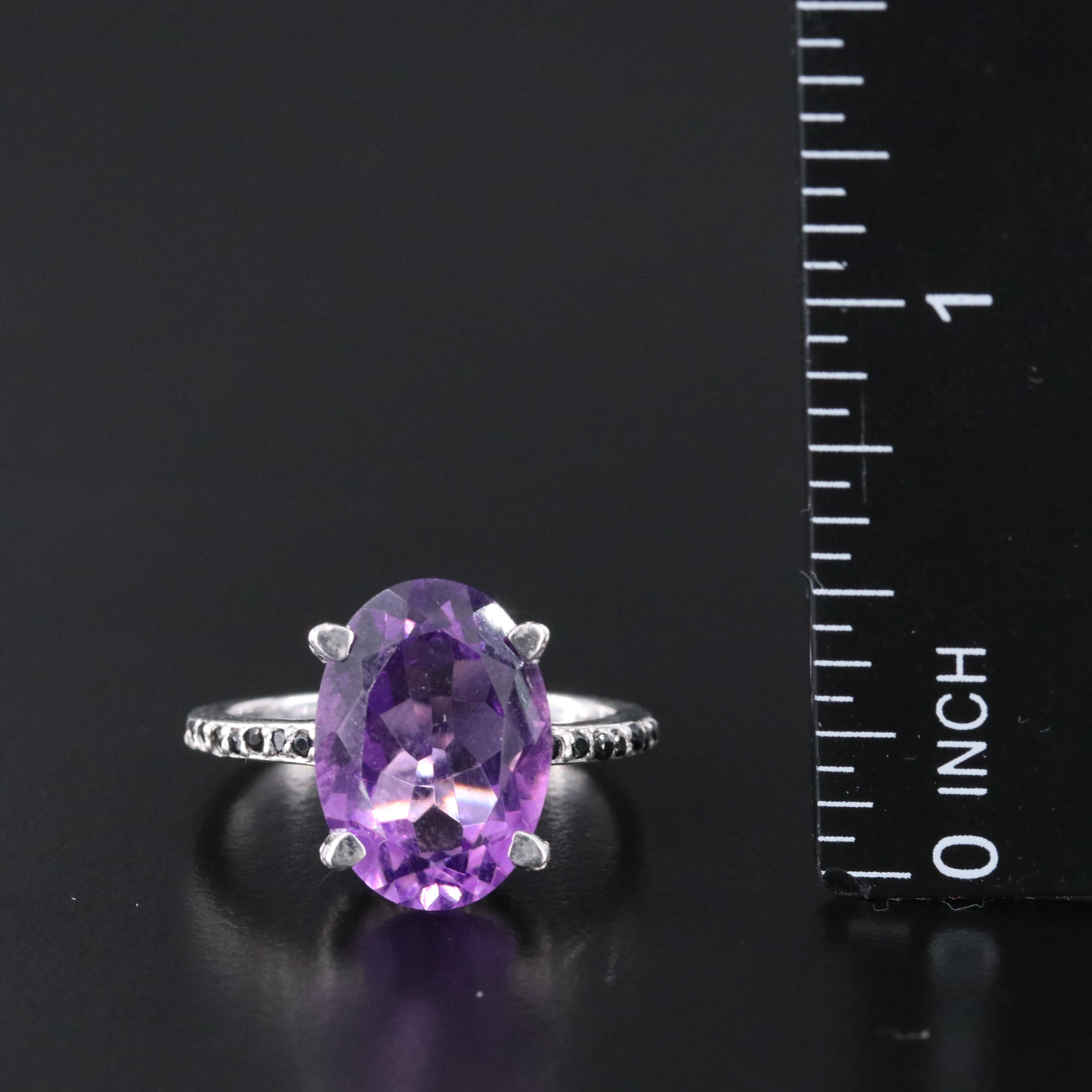 Amethyst, Morganite and Diamond Featured in Sterling Ring Collection