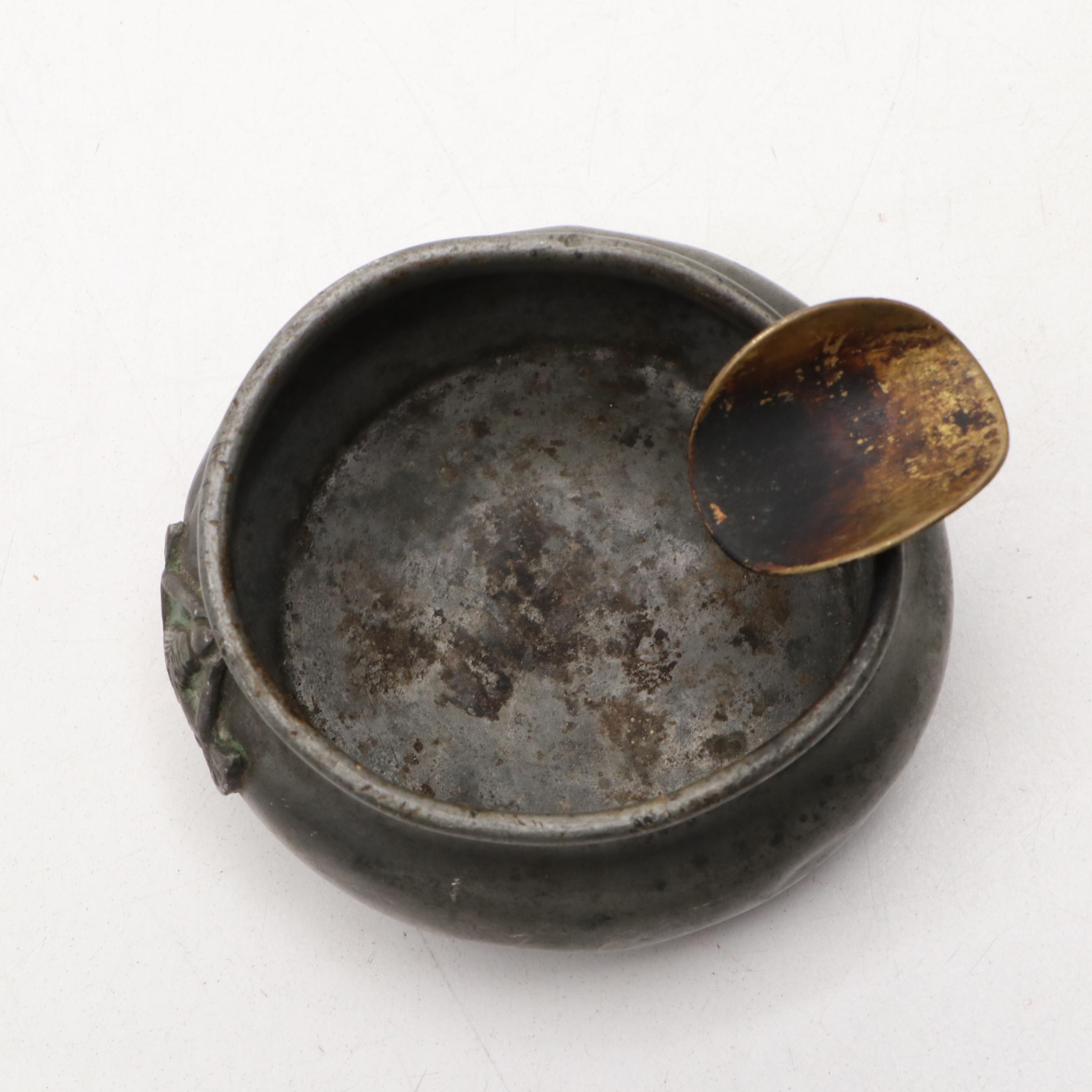 Egyptian Revival Figural Metal Ashtray, Early 20th Century