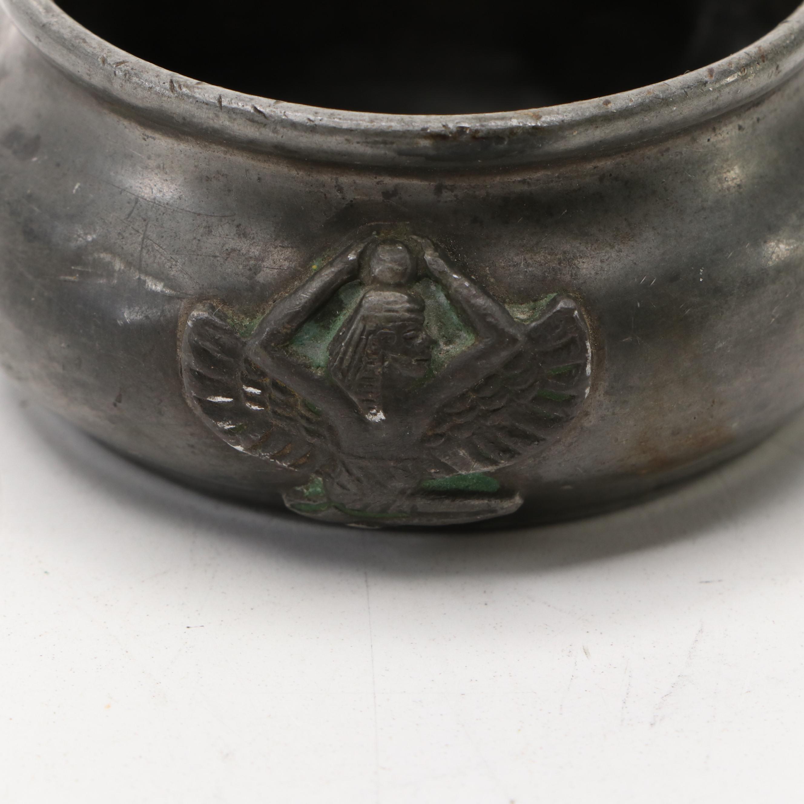 Egyptian Revival Figural Metal Ashtray, Early 20th Century