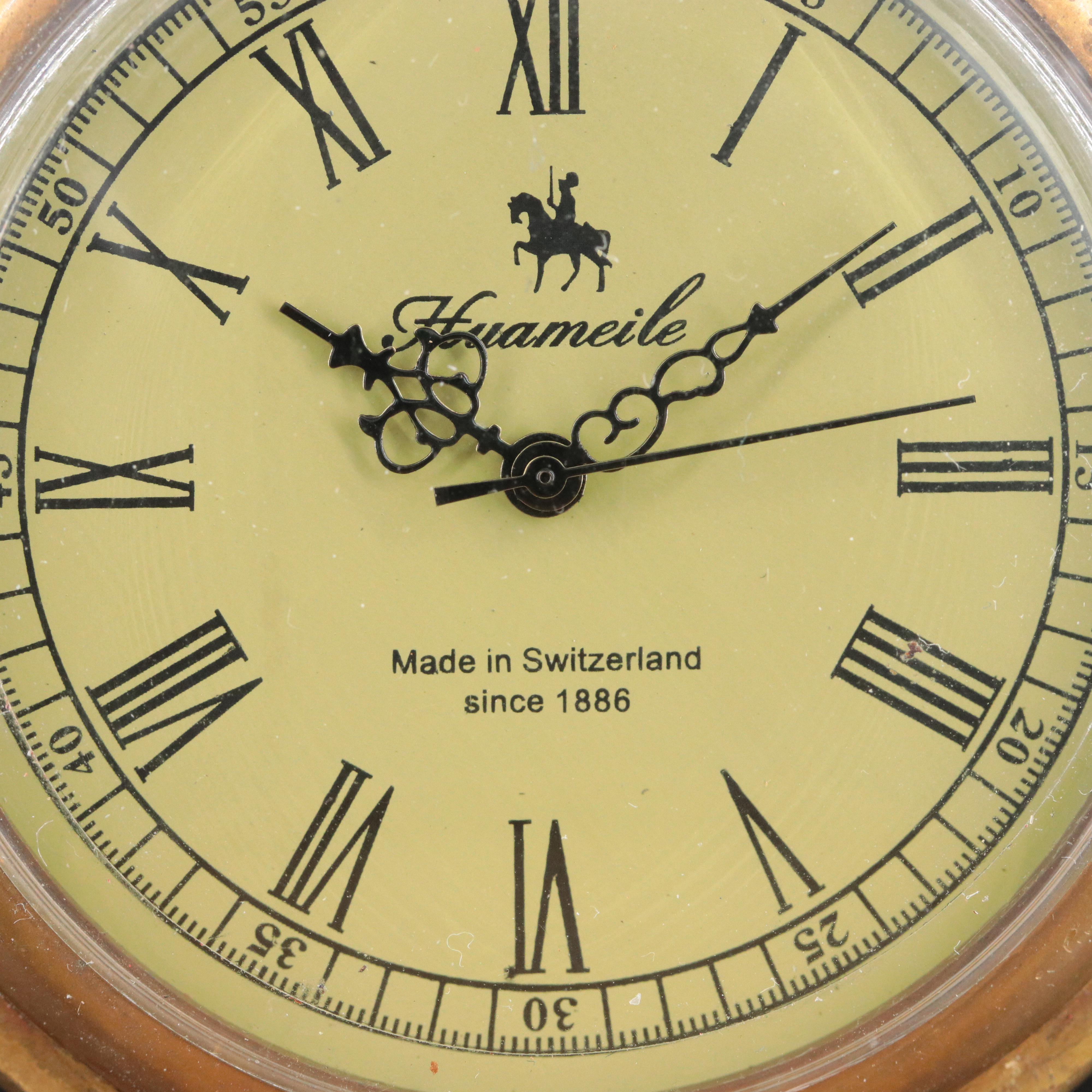 Huameile 17 Jewel Stem Wind Crystal and Enamel Accented Pocket Watch