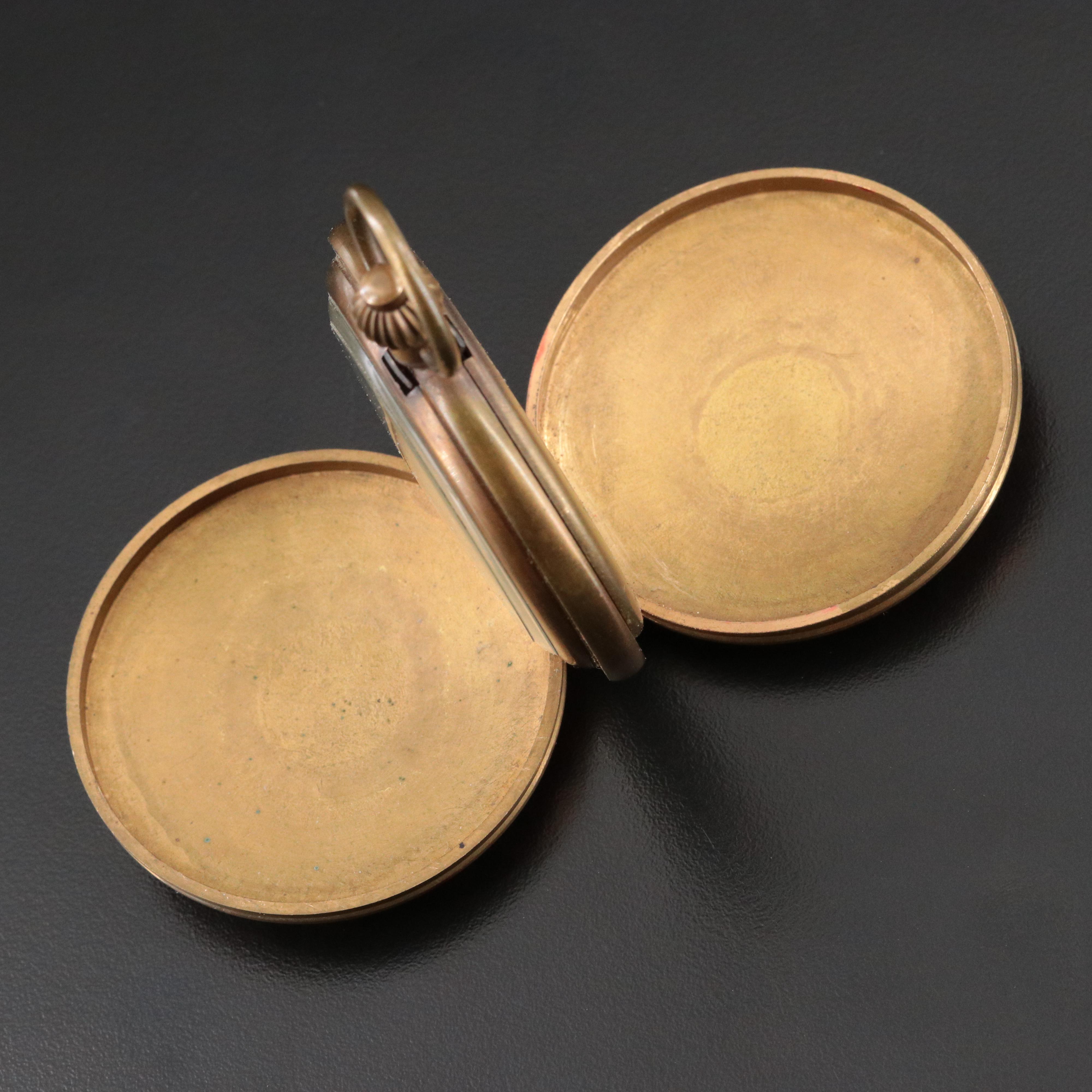 Huameile 17 Jewel Stem Wind Crystal and Enamel Accented Pocket Watch