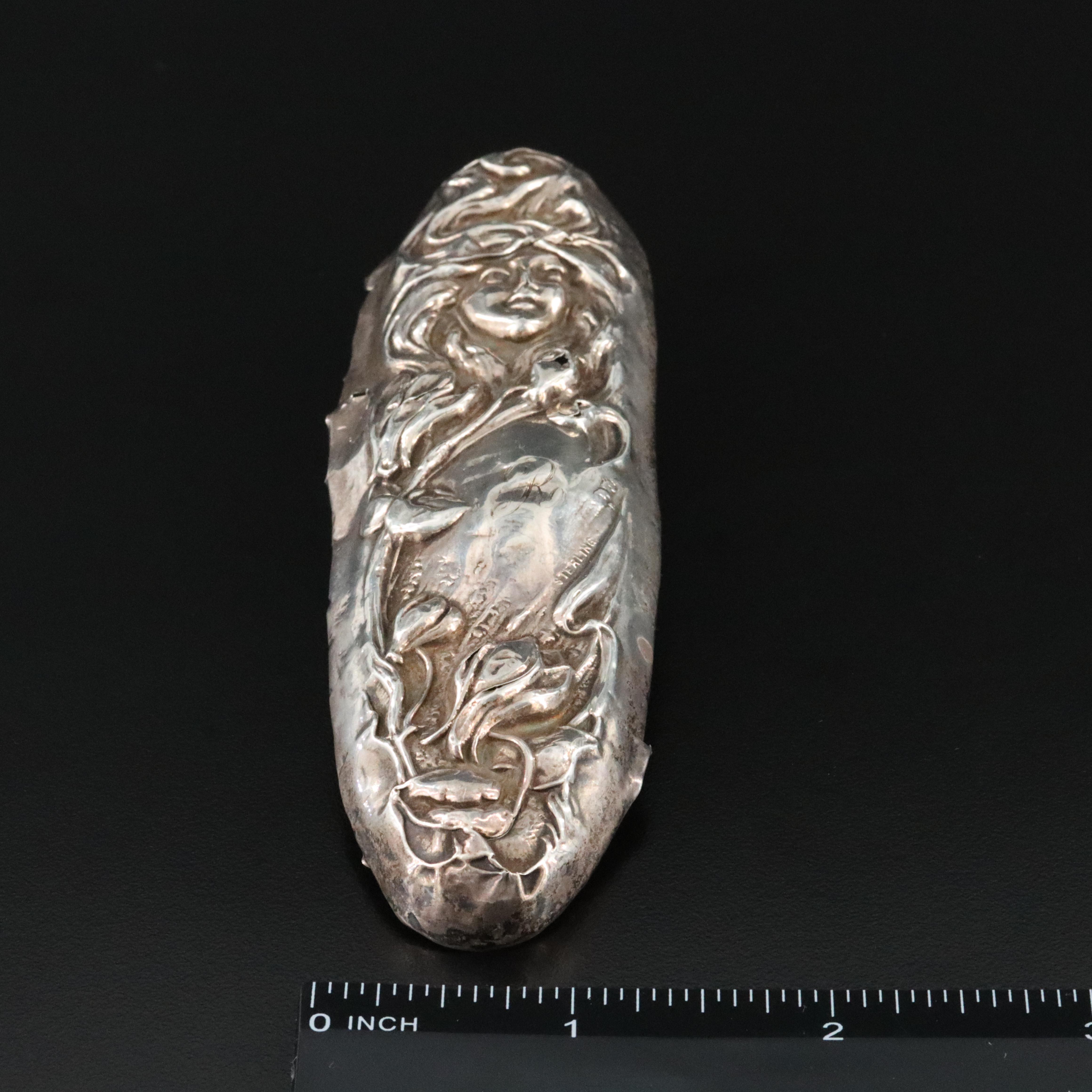 Antique Sterling Component with Star Sapphire Tie Tack