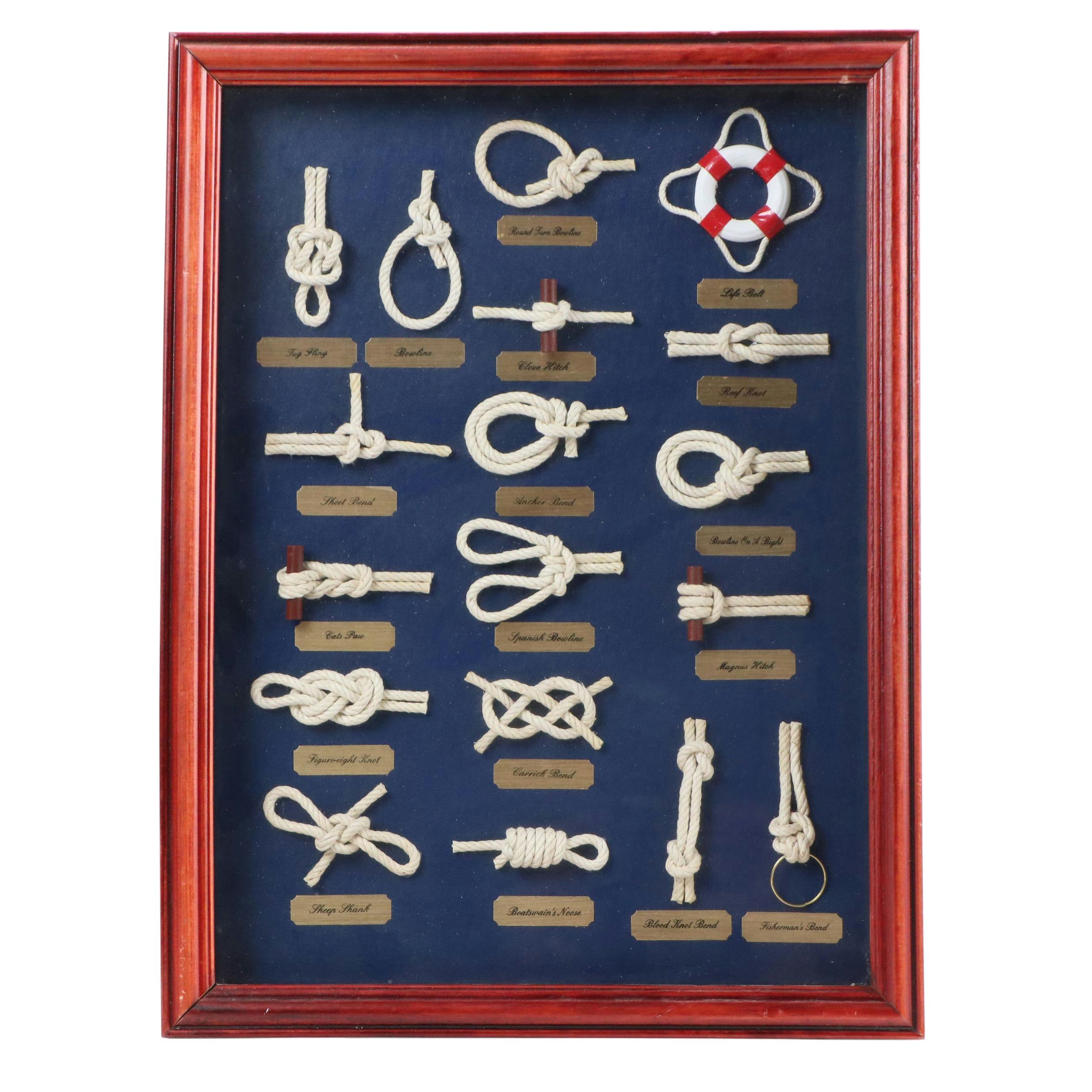 Oil Painting of Seashore with Framed Knot Collection