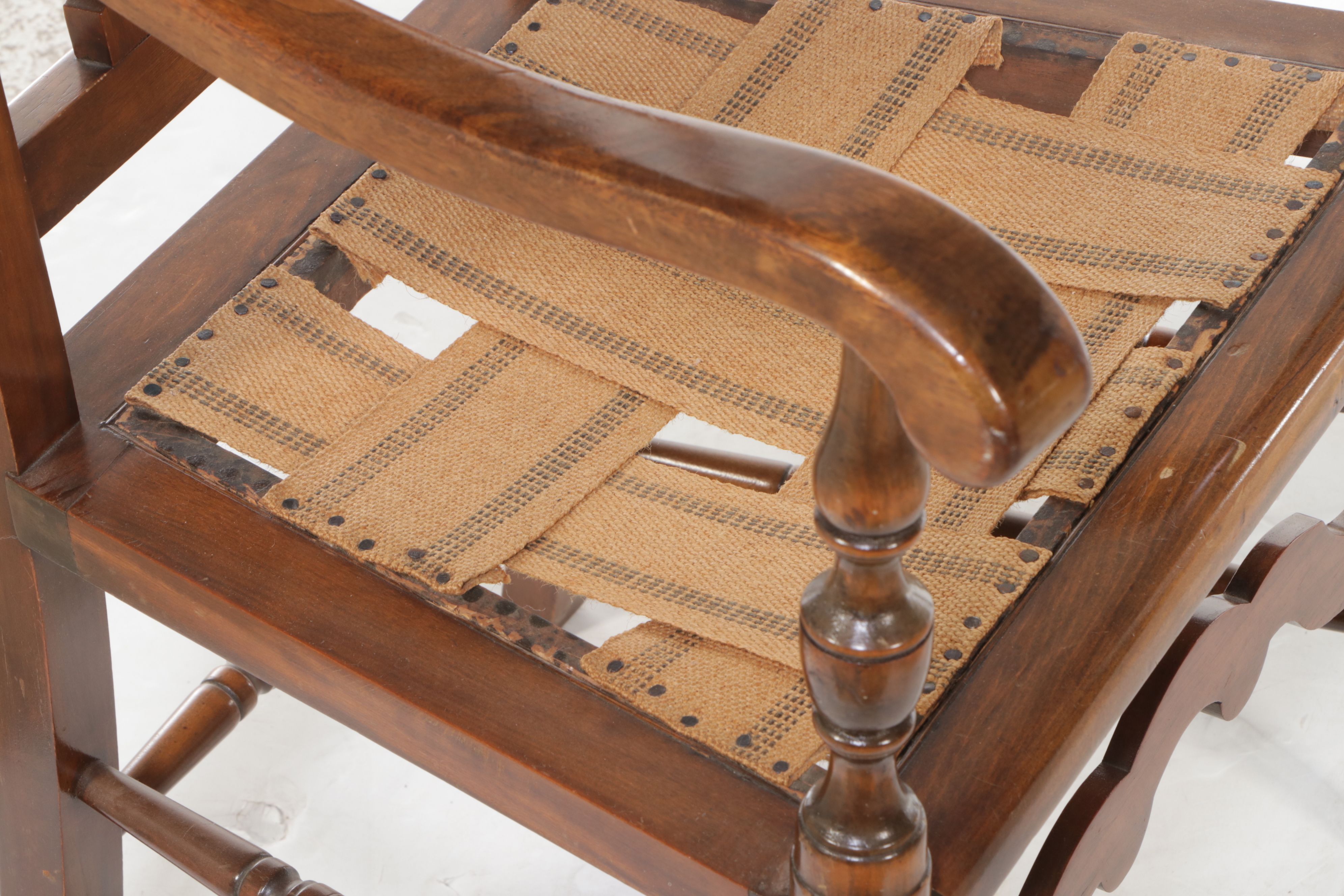 William and Mary Style Carved Beech and Cane Armchair, Early 20th Century