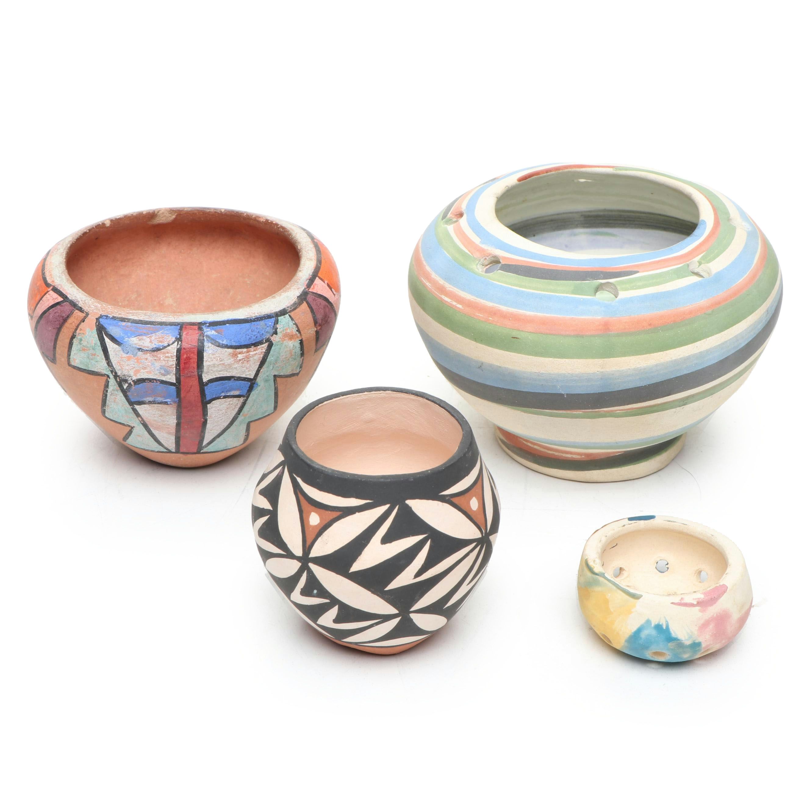 Vivian Seymour Acoma Pueblo and Other Hand-Painted Ceramic Pots