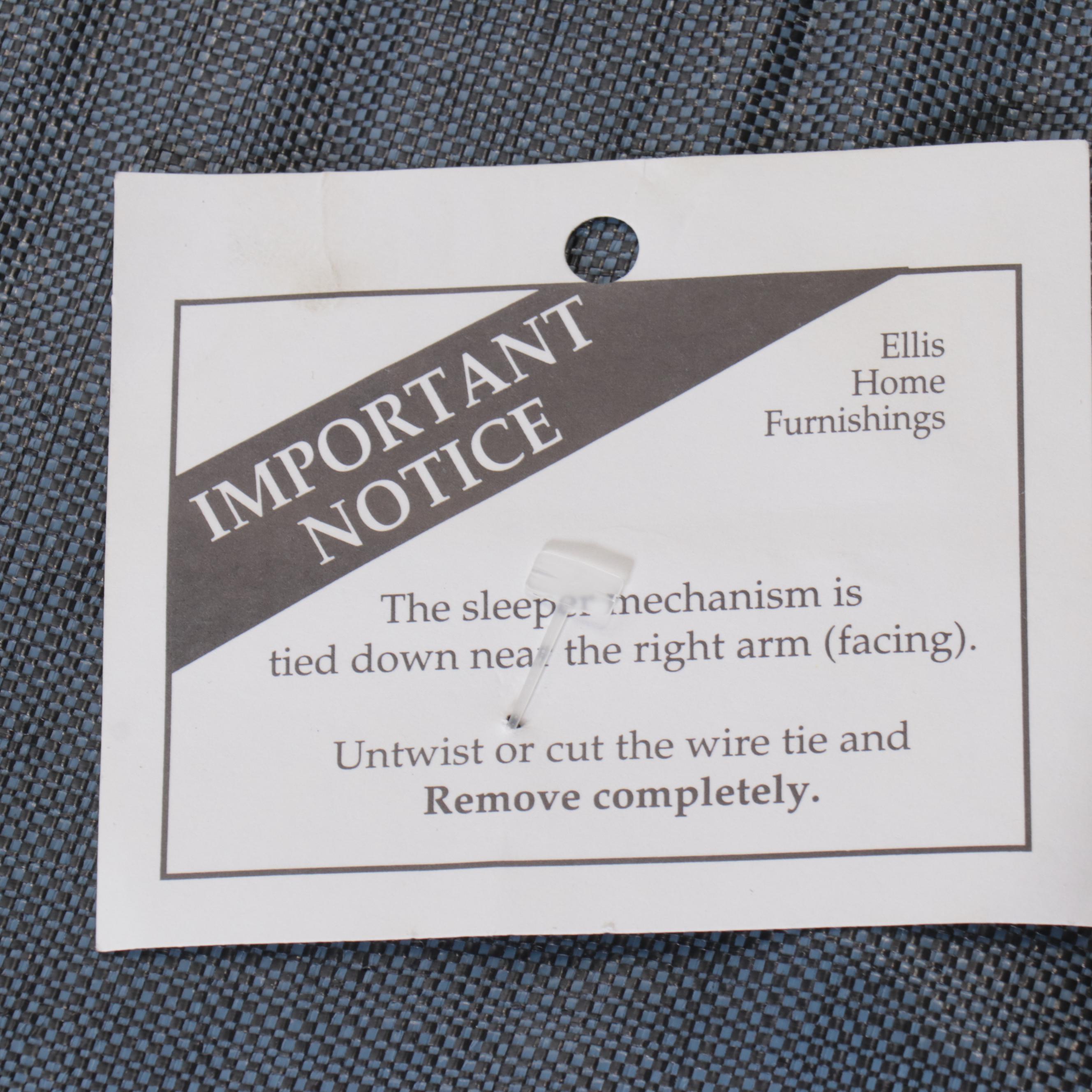 Ellis Home Furnishings Striped Upholstered Sleeper Settee