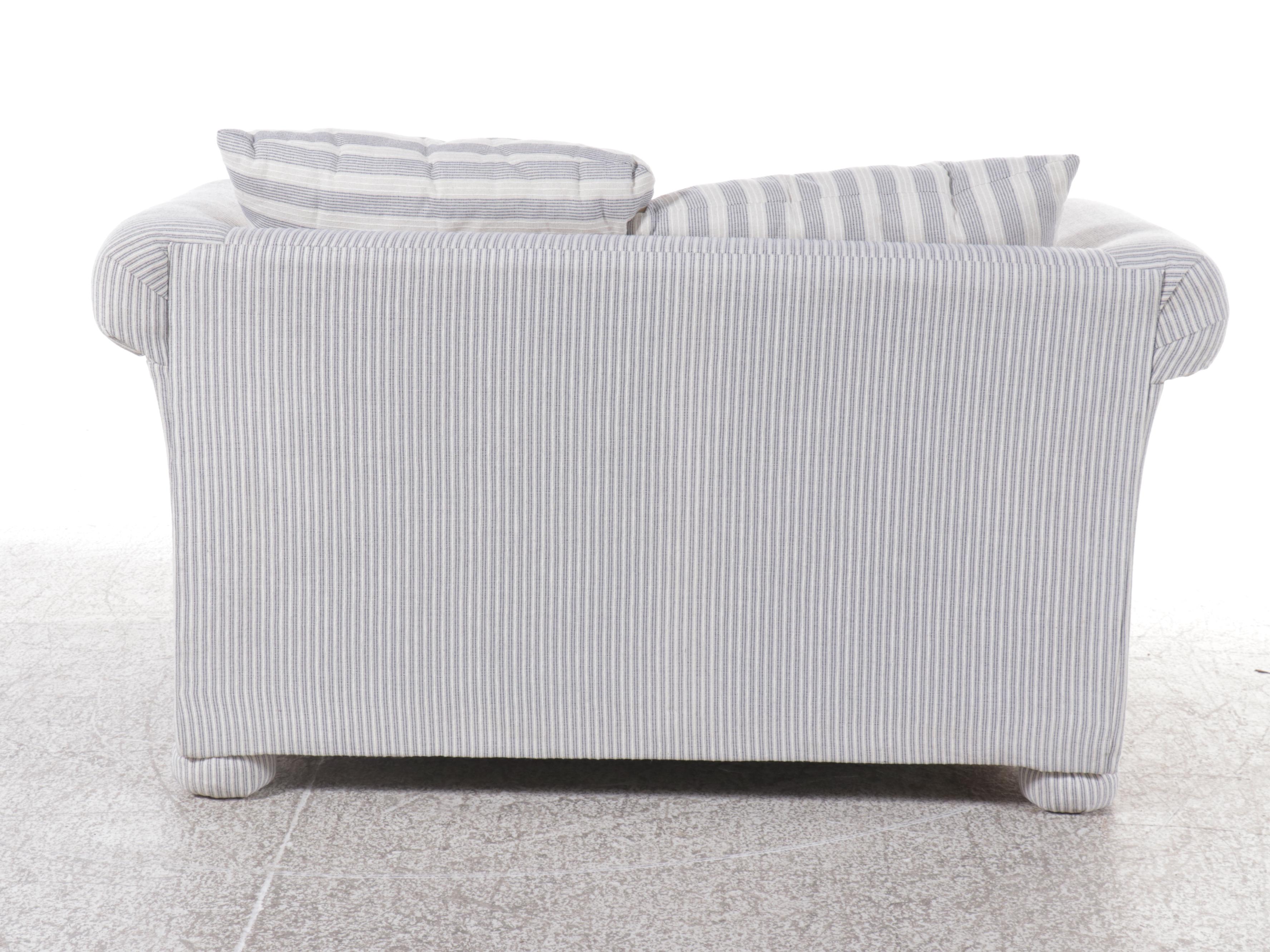 Ellis Home Furnishings Striped Upholstered Sleeper Settee