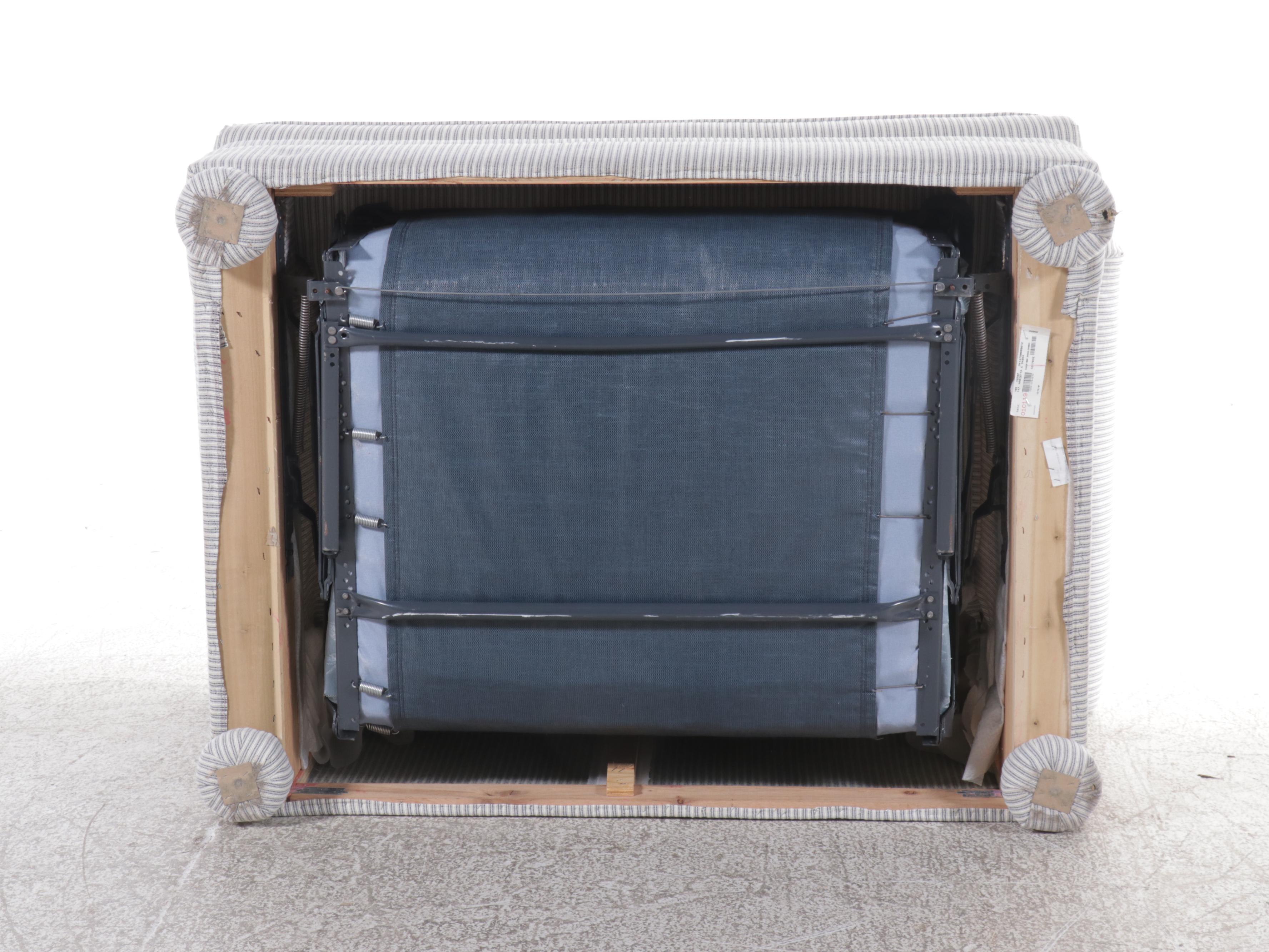 Ellis Home Furnishings Striped Upholstered Sleeper Settee