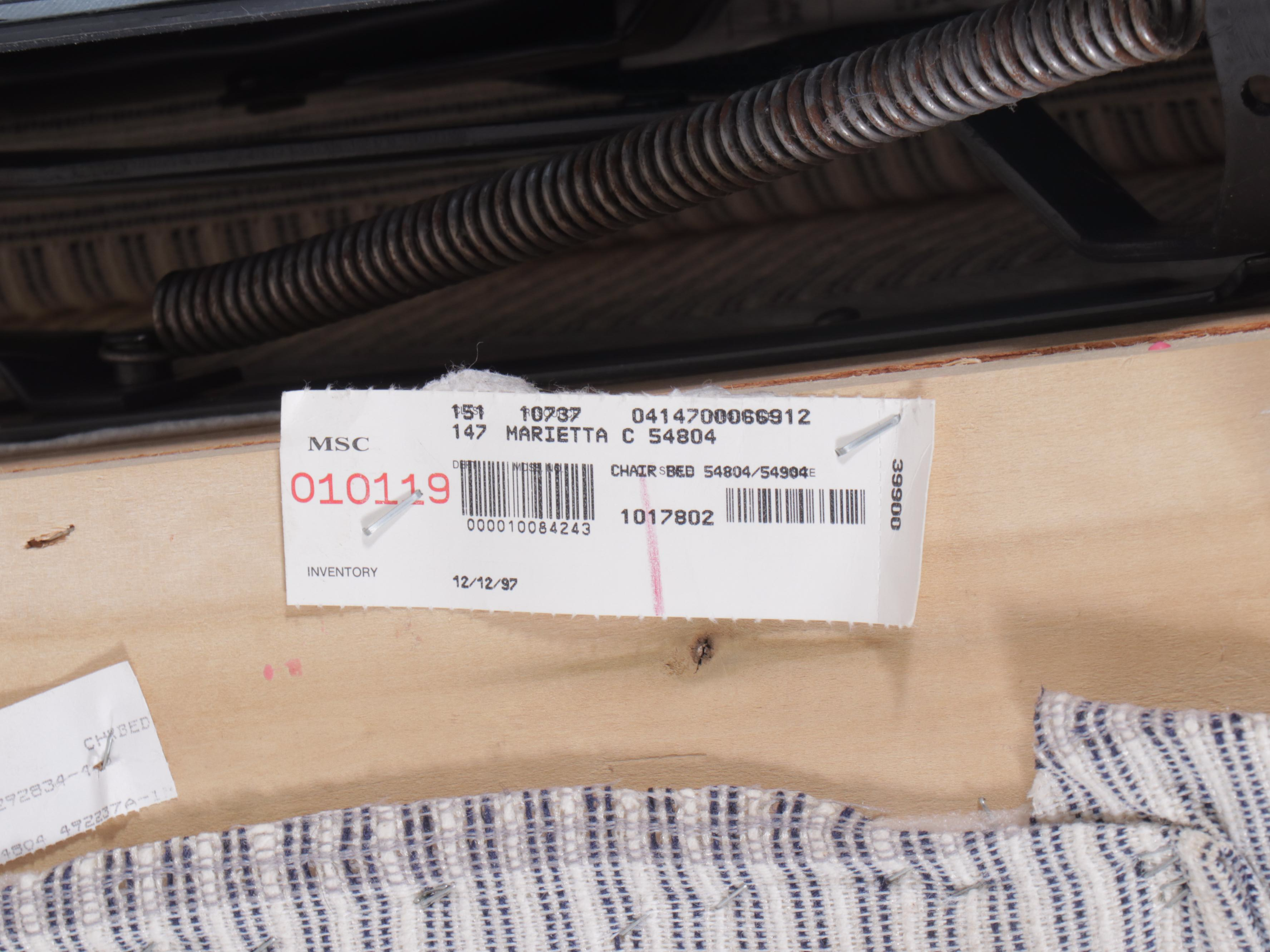 Ellis Home Furnishings Striped Upholstered Sleeper Settee