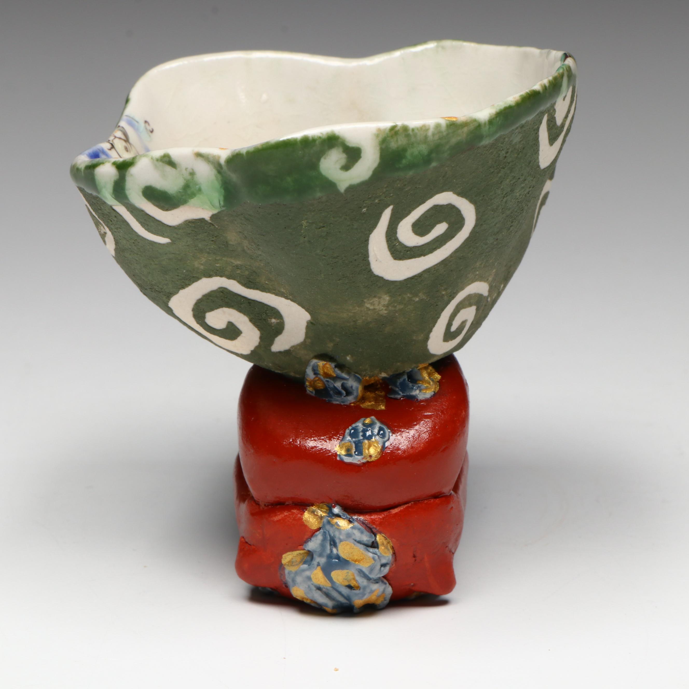 Japanese Novelty Ceramic Sake Bowl