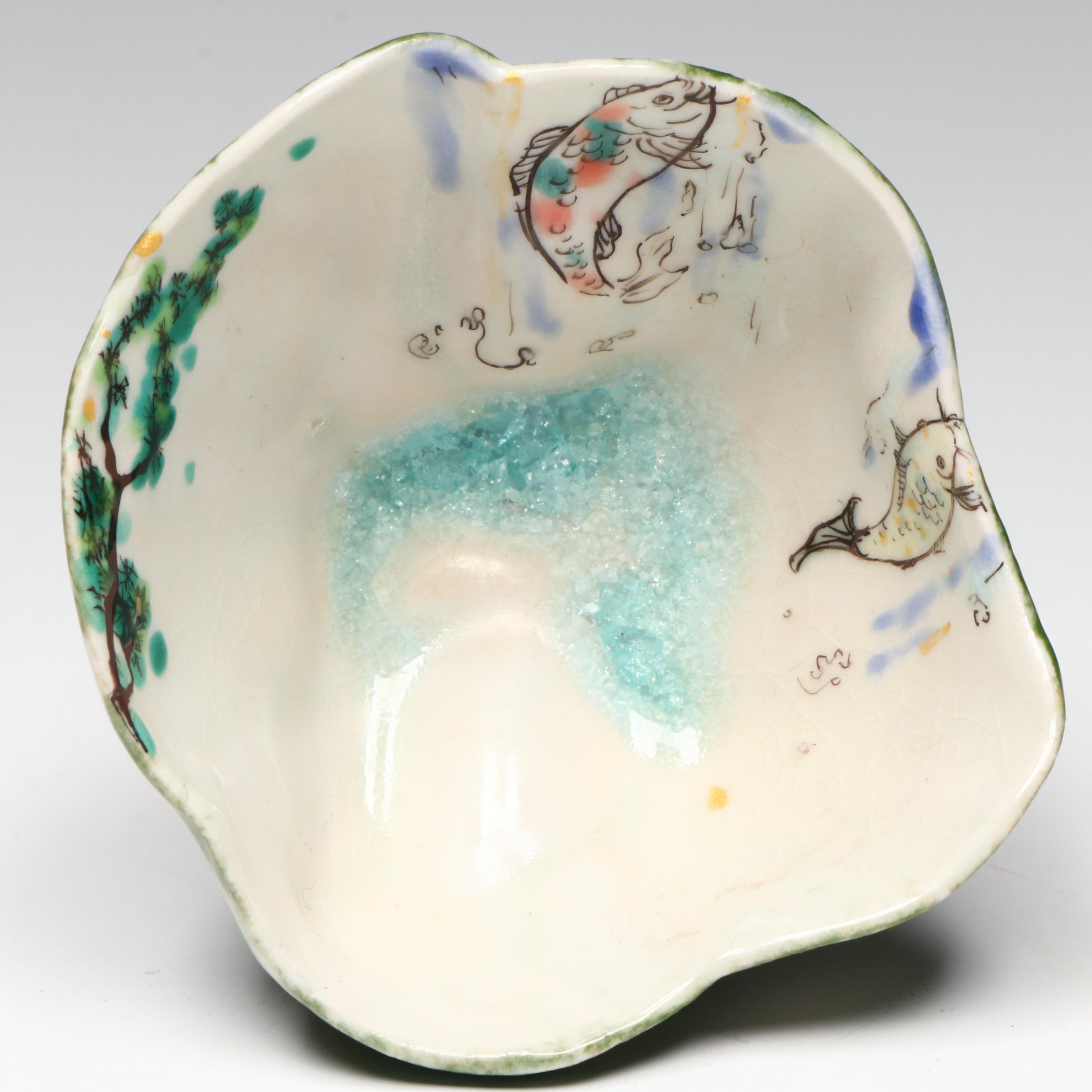 Japanese Novelty Ceramic Sake Bowl