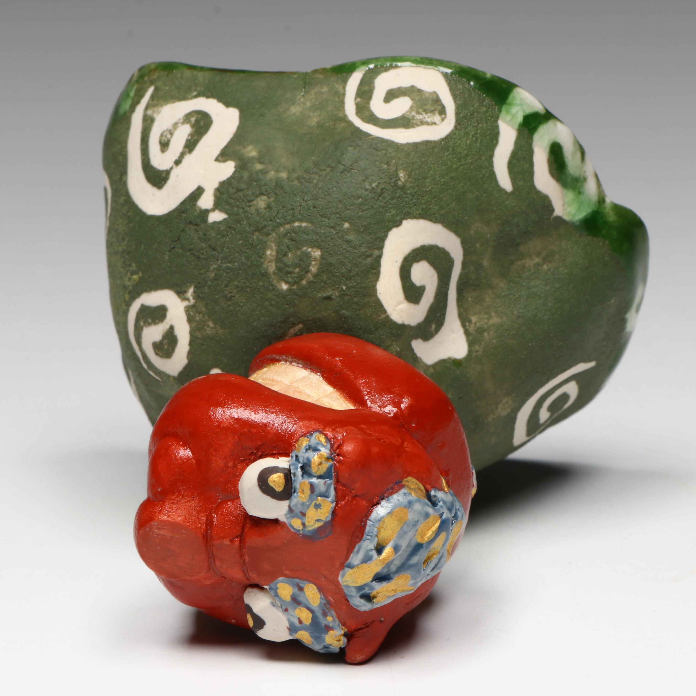 Japanese Novelty Ceramic Sake Bowl