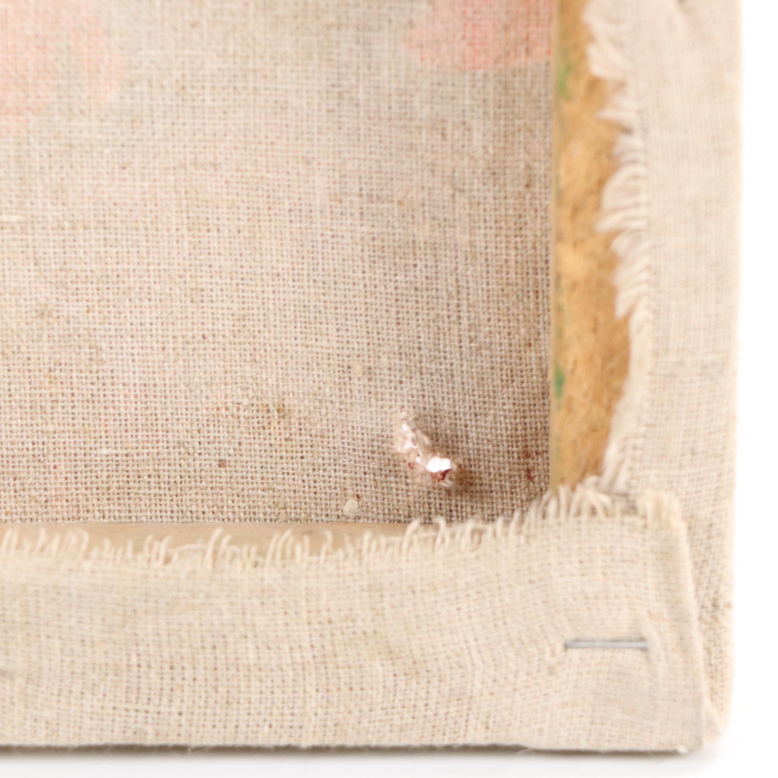 In the Style of Qin Dahu Oil Painting of Young Girl Feeding Chicks