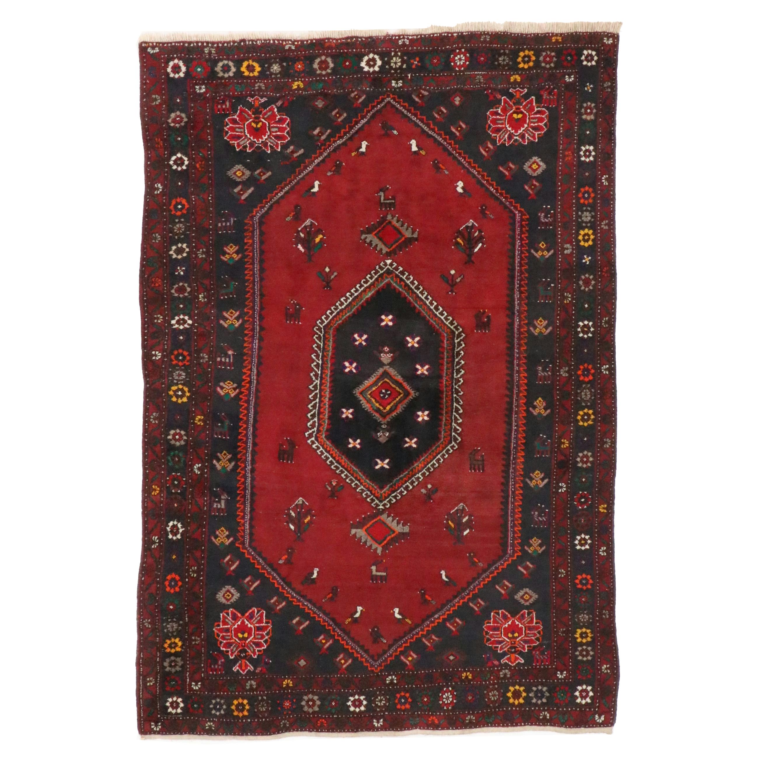 6'10 x 10' Hand-Knotted Persian Qashqai Area Rug