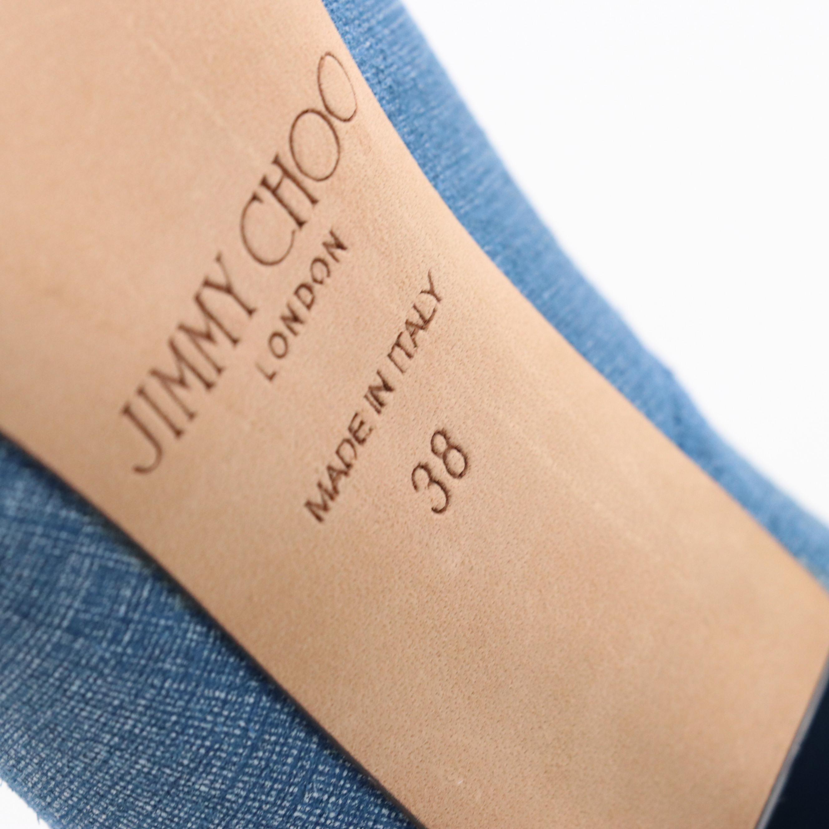 Jimmy Choo "Abel" Denim Blue Pointed-Toe Pumps