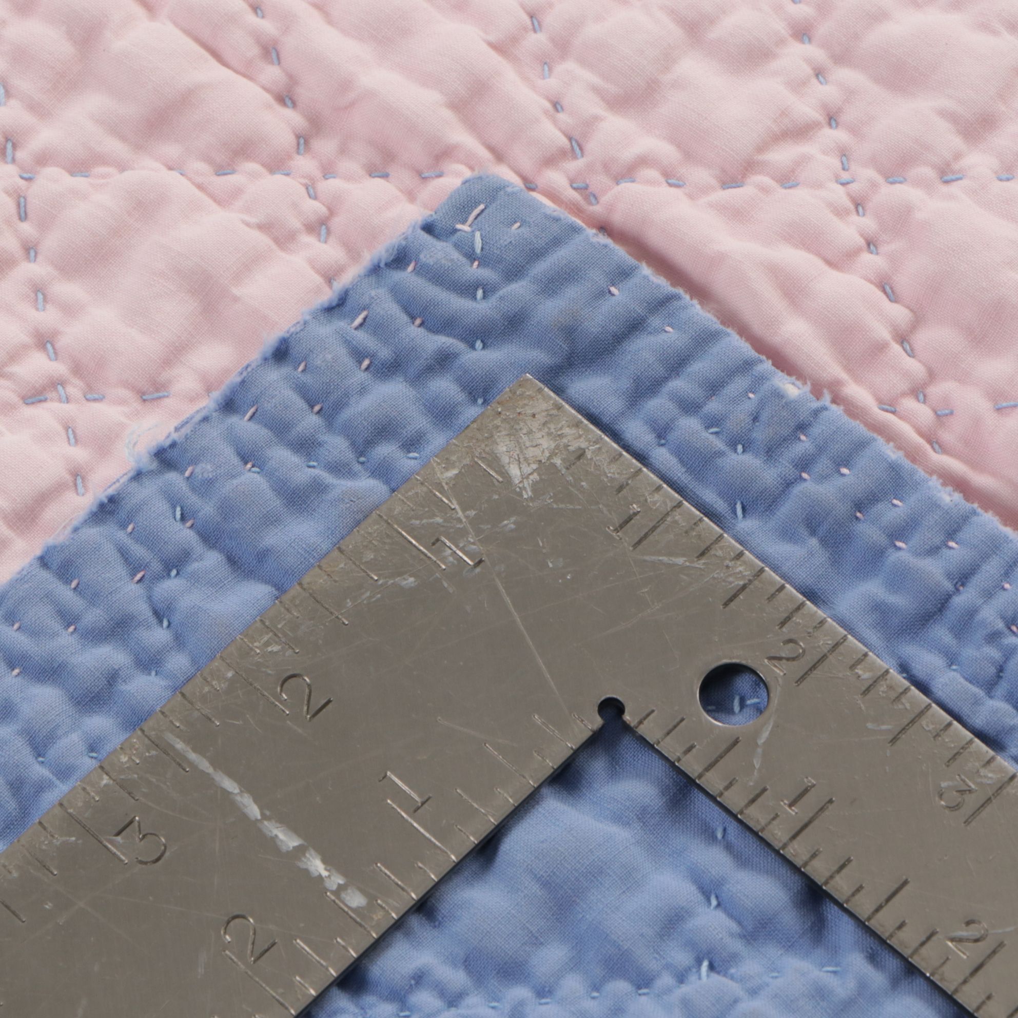 Handmade Quilted Baby Blankets in Hues of Pink, Periwinkle and Floral Creme