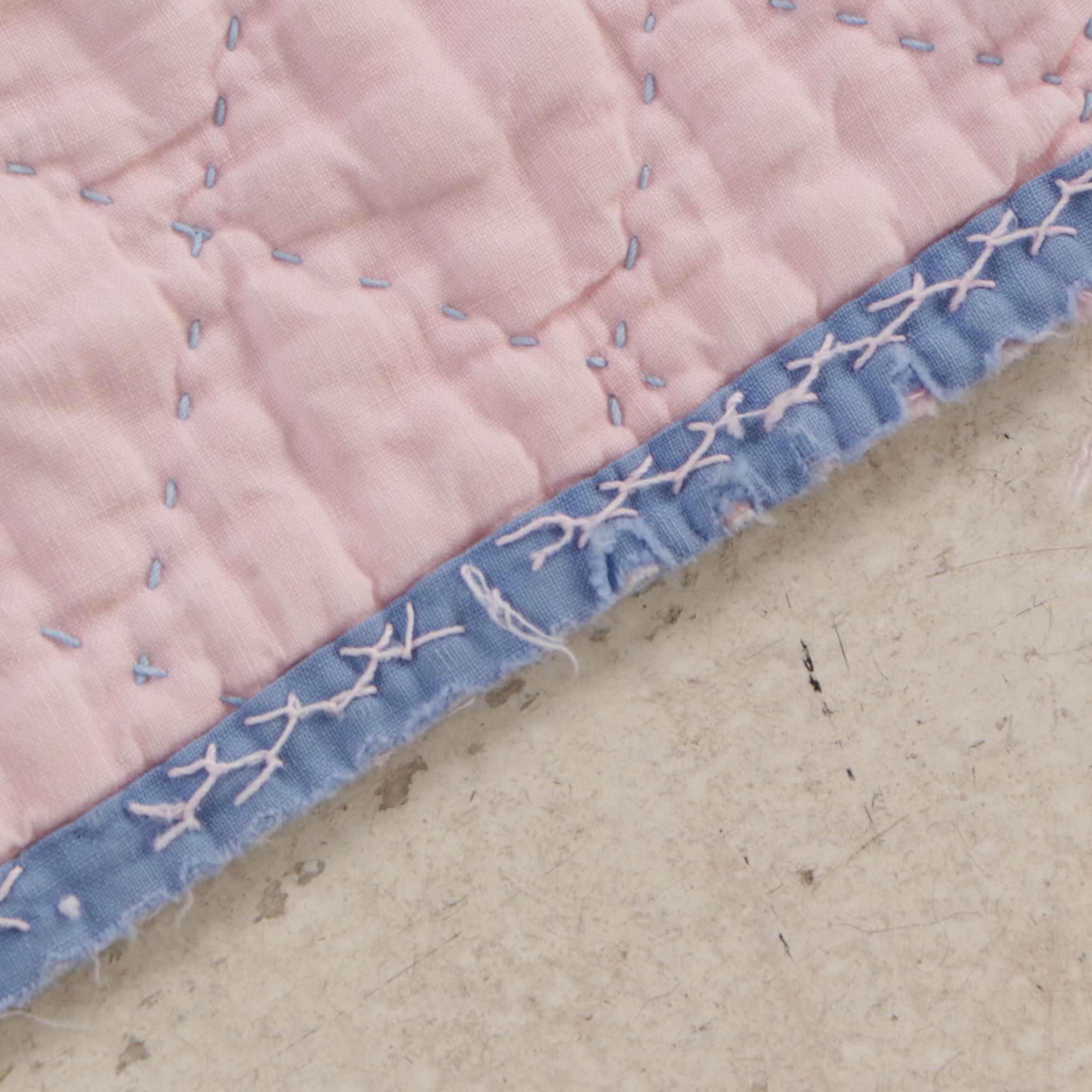 Handmade Quilted Baby Blankets in Hues of Pink, Periwinkle and Floral Creme