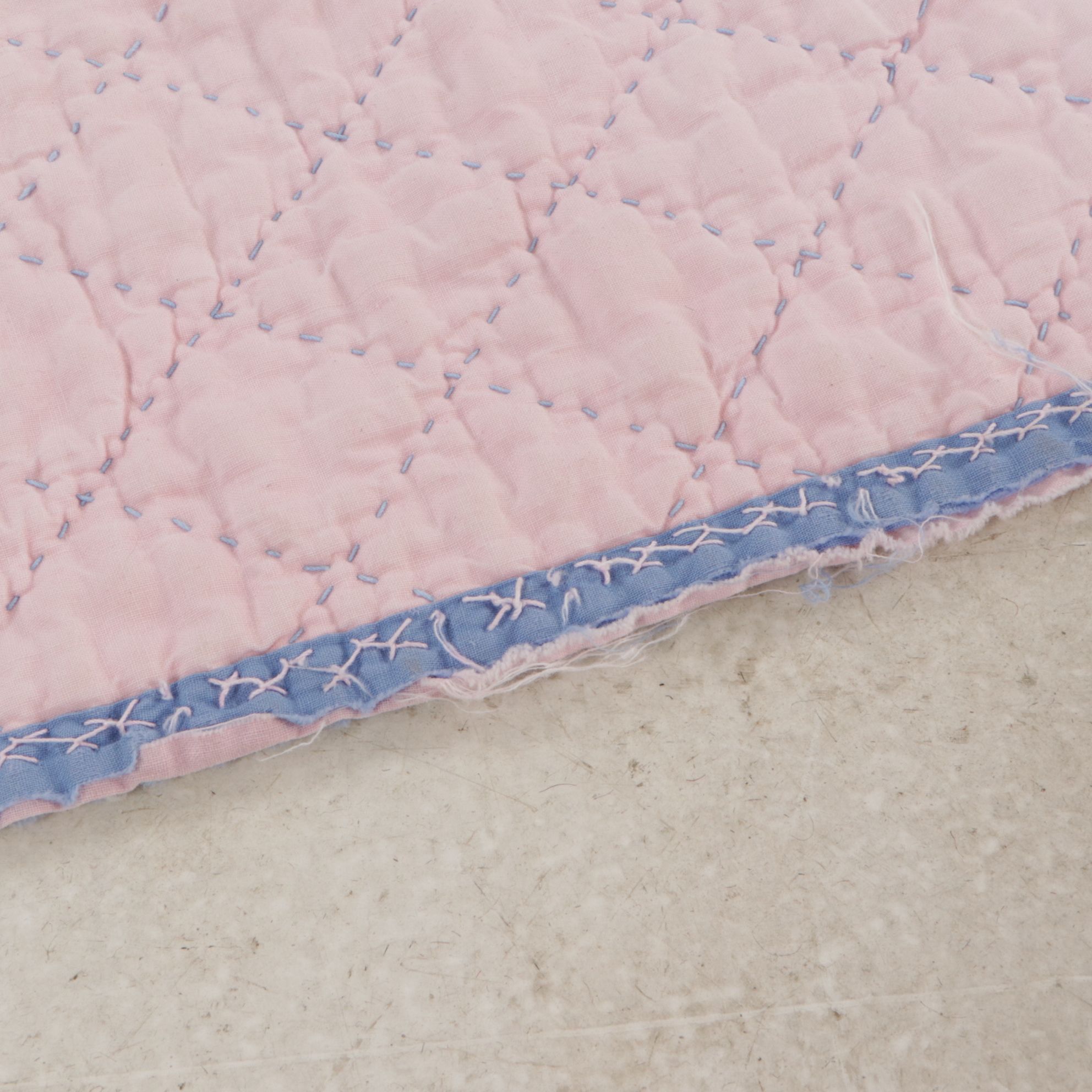 Handmade Quilted Baby Blankets in Hues of Pink, Periwinkle and Floral Creme