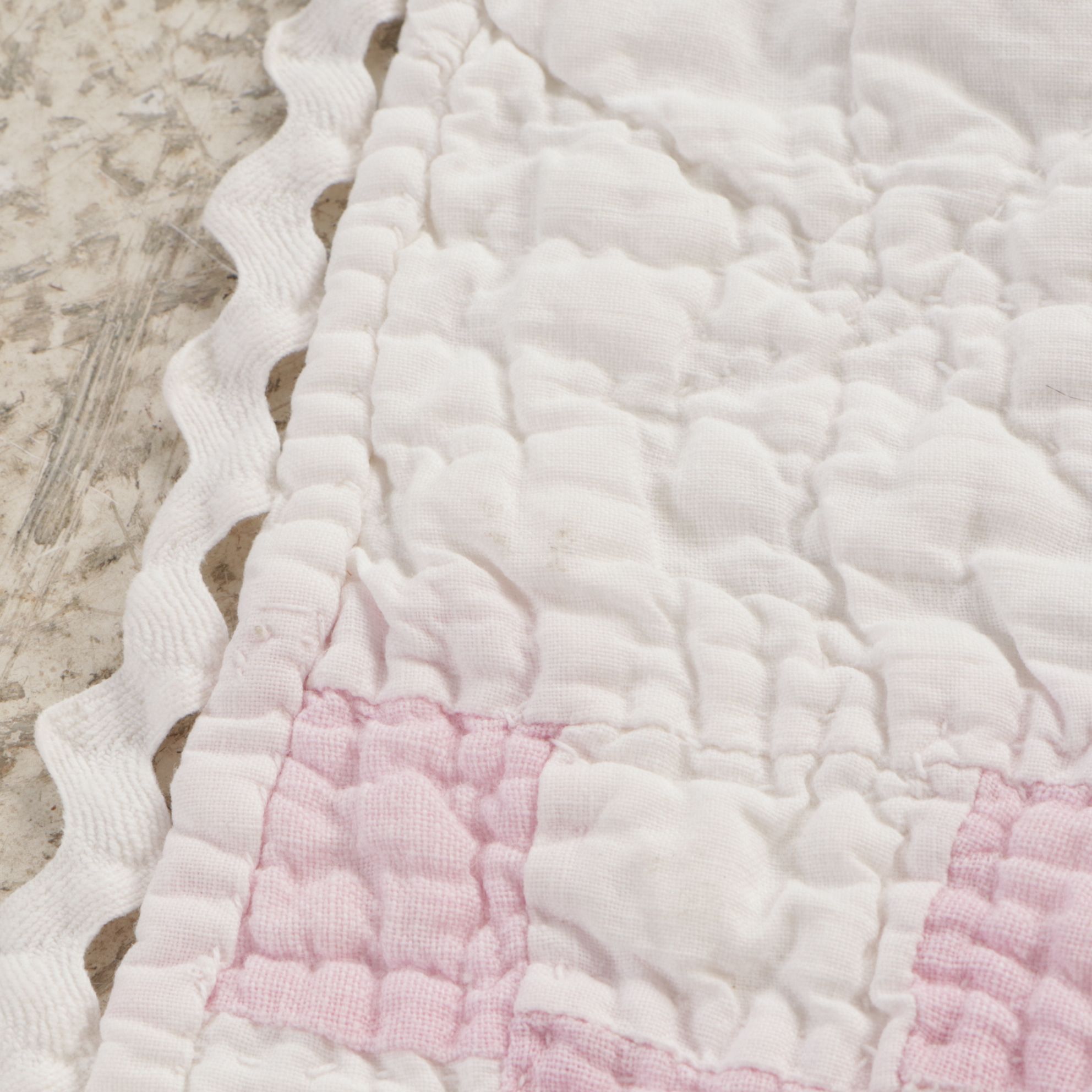 Handmade Quilted Baby Blankets in Hues of Pink, Periwinkle and Floral Creme