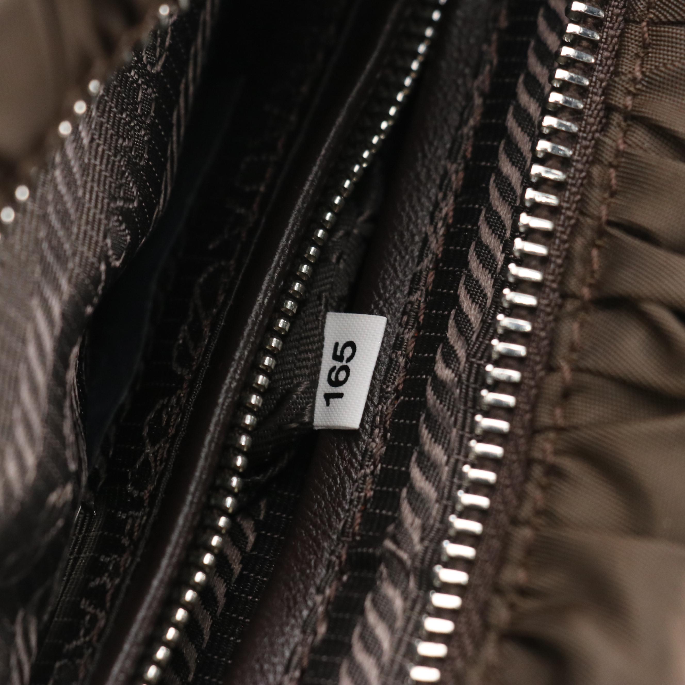 Prada Pochette BP0203 in Diamond Pleated Moro Nylon