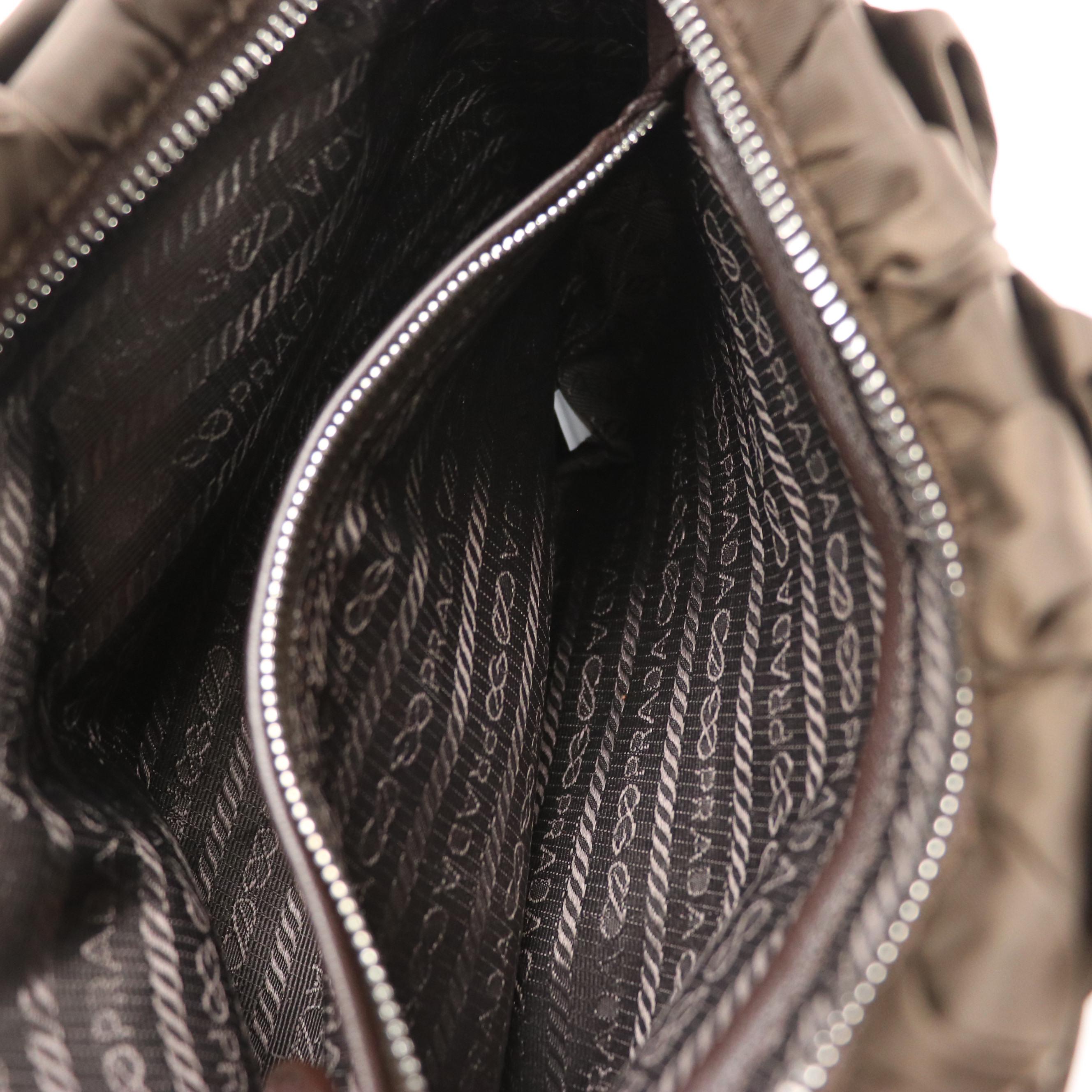 Prada Pochette BP0203 in Diamond Pleated Moro Nylon