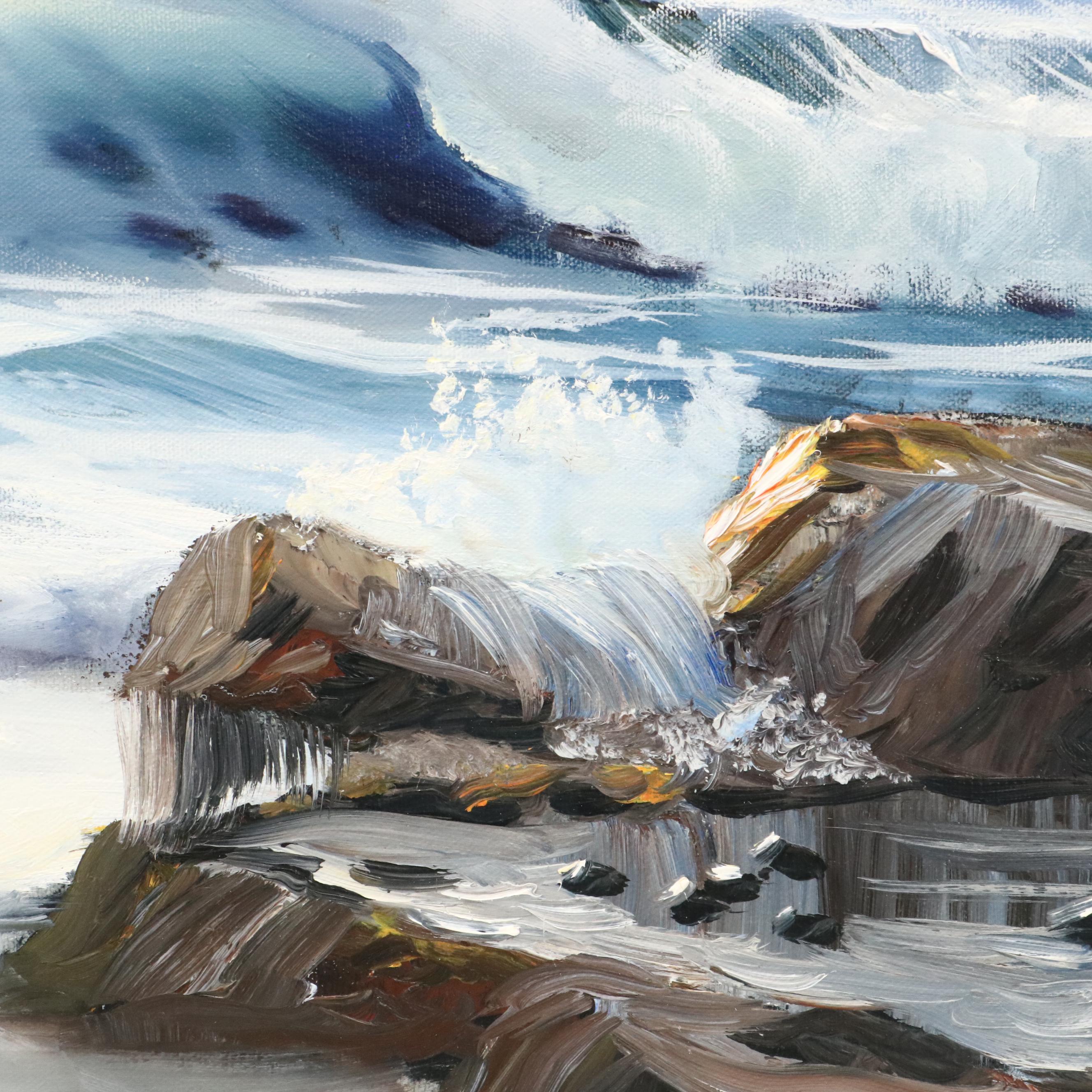 Joseph K. Cota Seascape Oil Painting. Mid to Late 20th Century