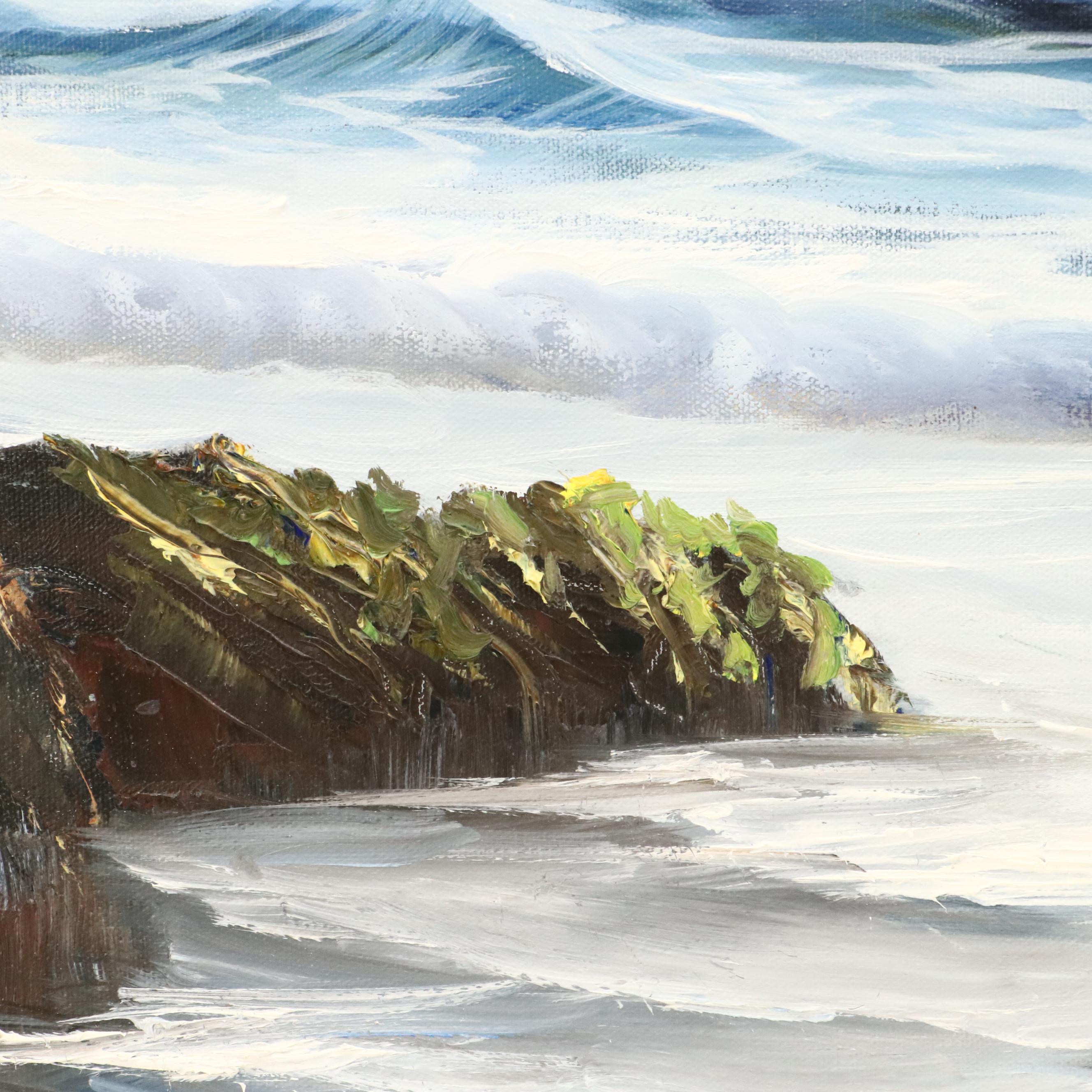 Joseph K. Cota Seascape Oil Painting. Mid to Late 20th Century