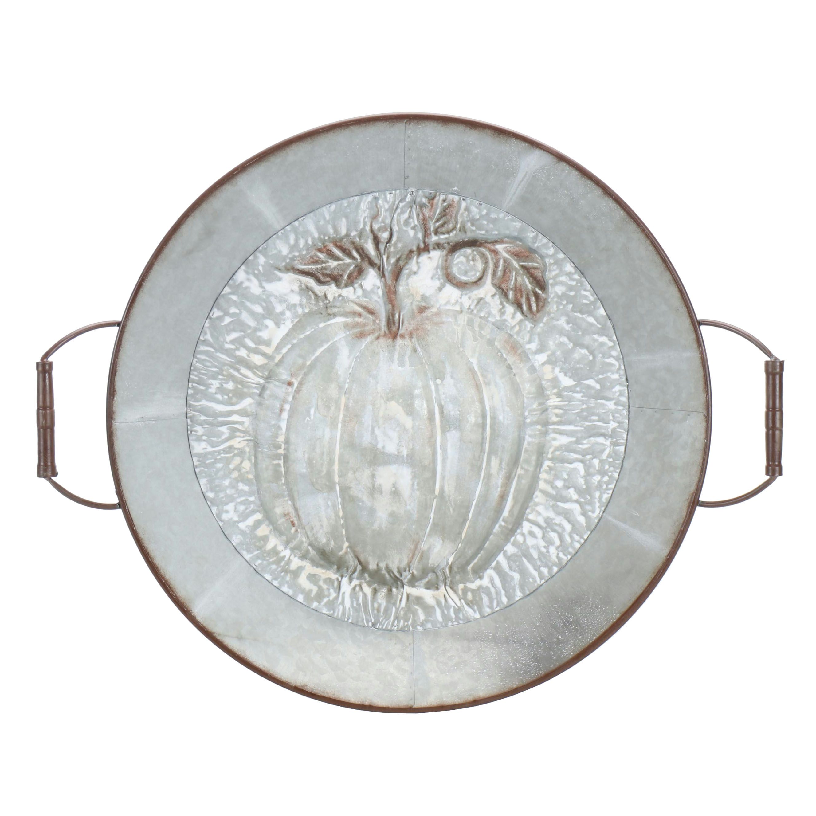 Embossed Metal Pumpkin Wall Plate