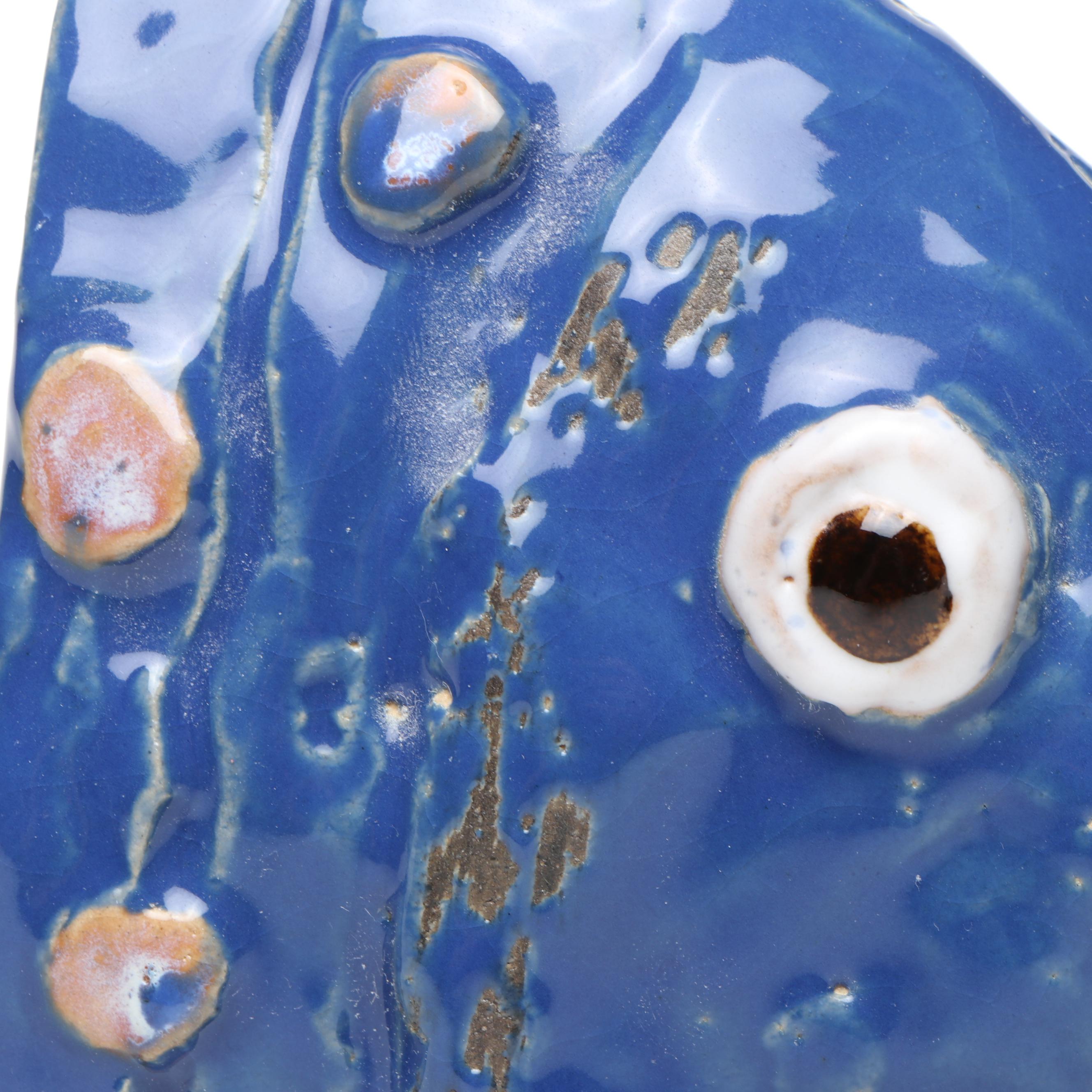 Blue and Yellow Ceramic Fish Bookends