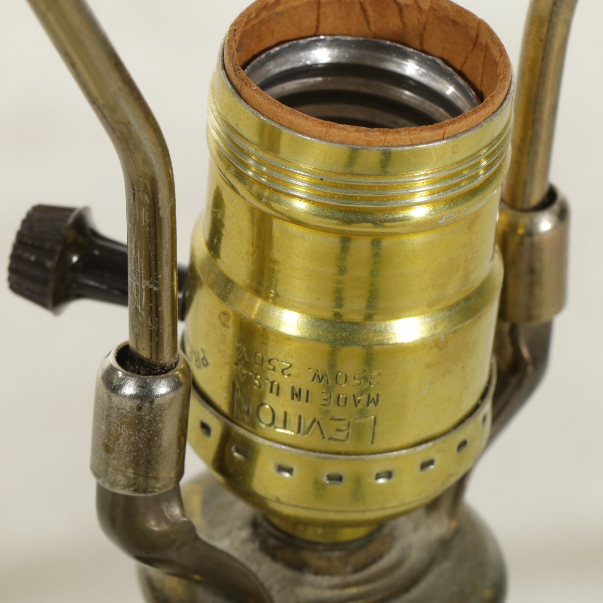 Pair of Brass Baluster Candlestick Table Lamps with Ruffled Shades