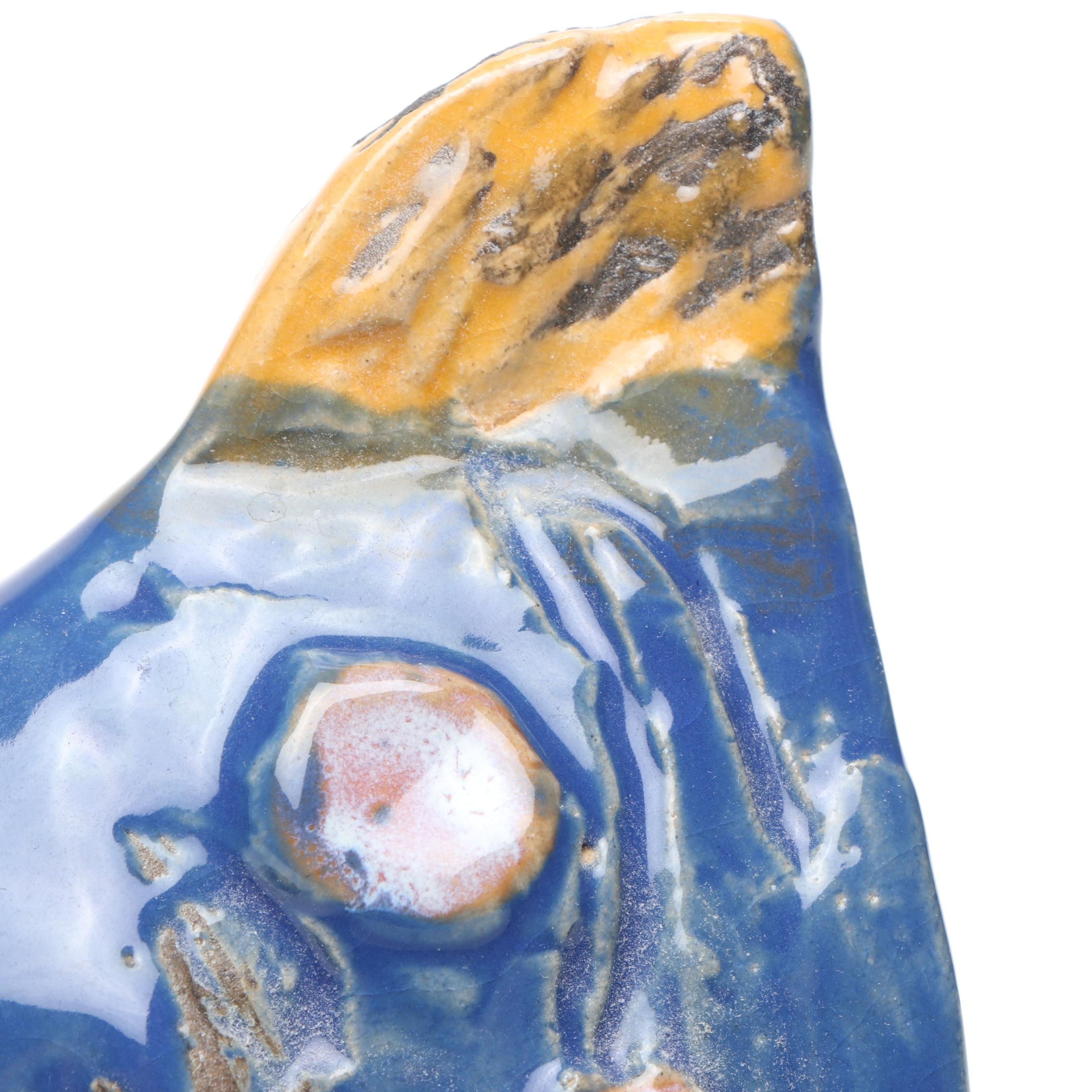 Blue and Yellow Ceramic Fish Bookends