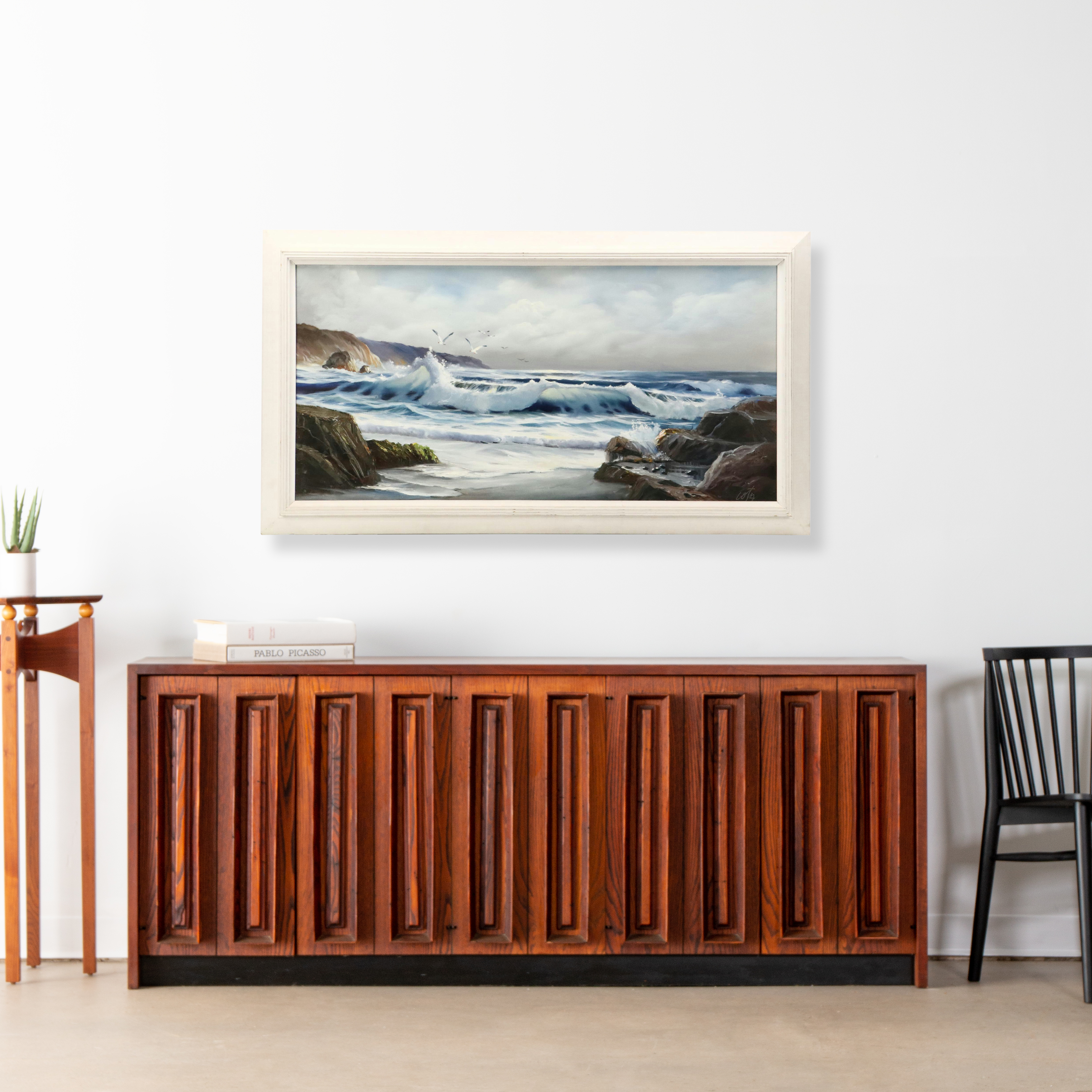 Joseph K. Cota Seascape Oil Painting. Mid to Late 20th Century