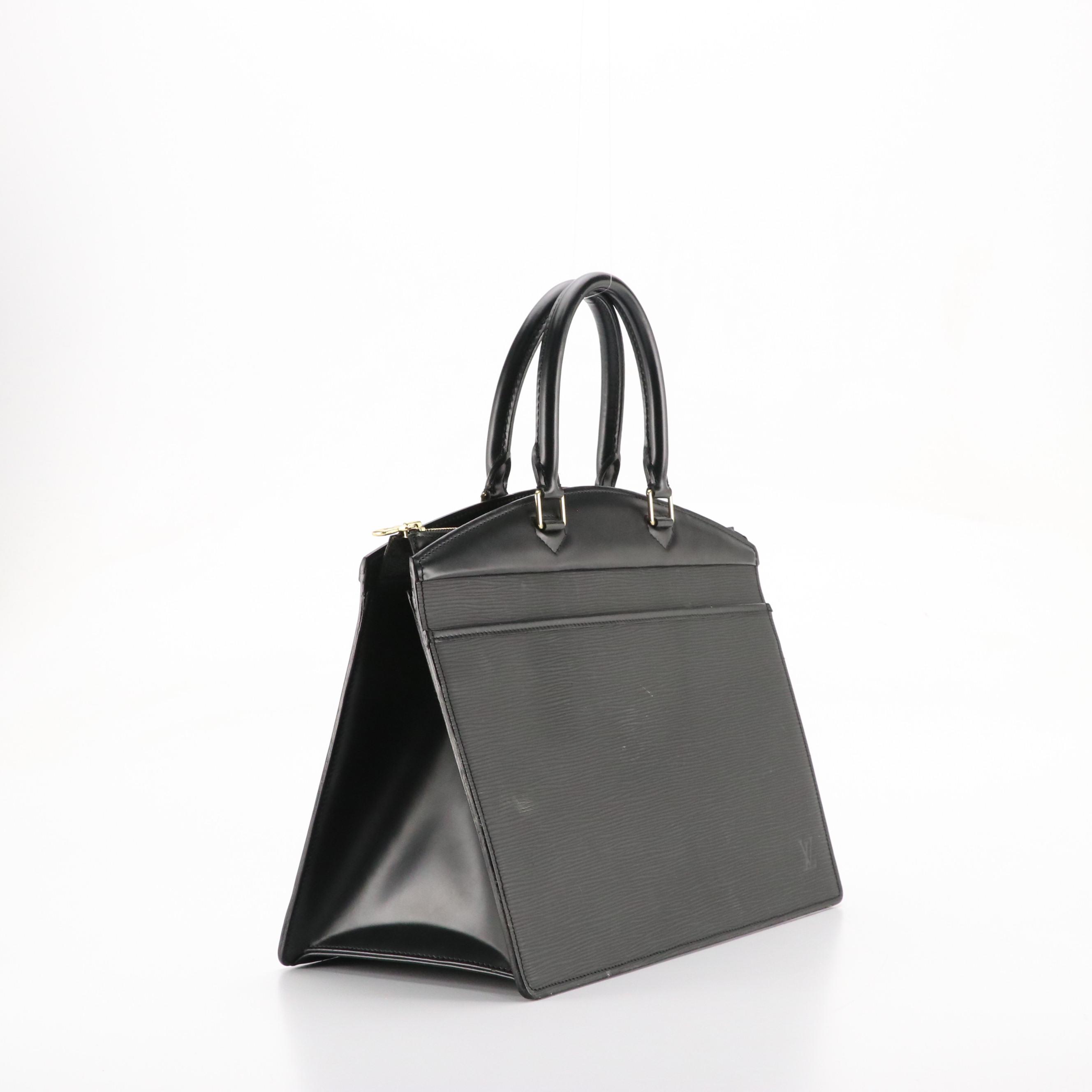Louis Vuitton Riviera Handbag in Black Epi and Smooth Leather