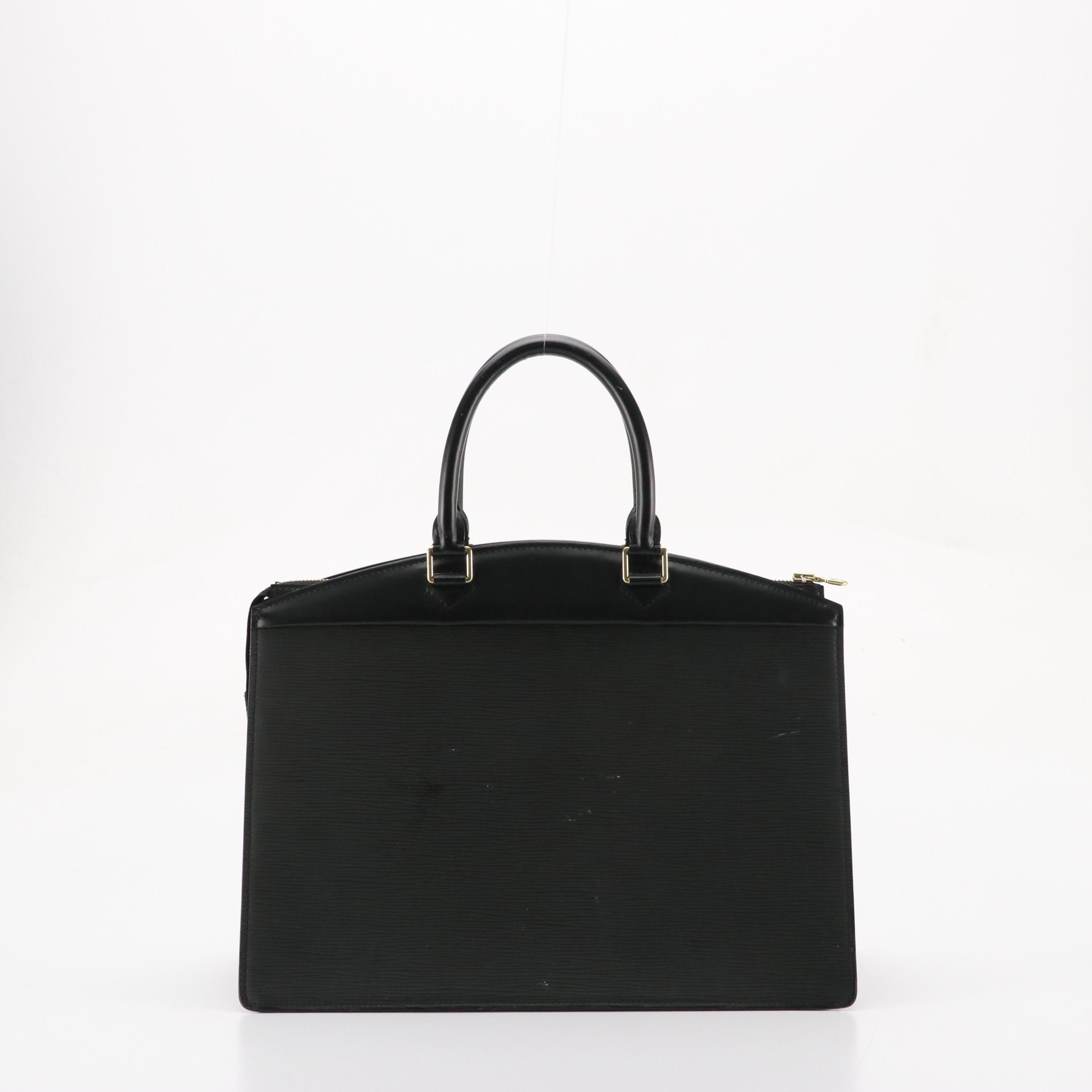Louis Vuitton Riviera Handbag in Black Epi and Smooth Leather