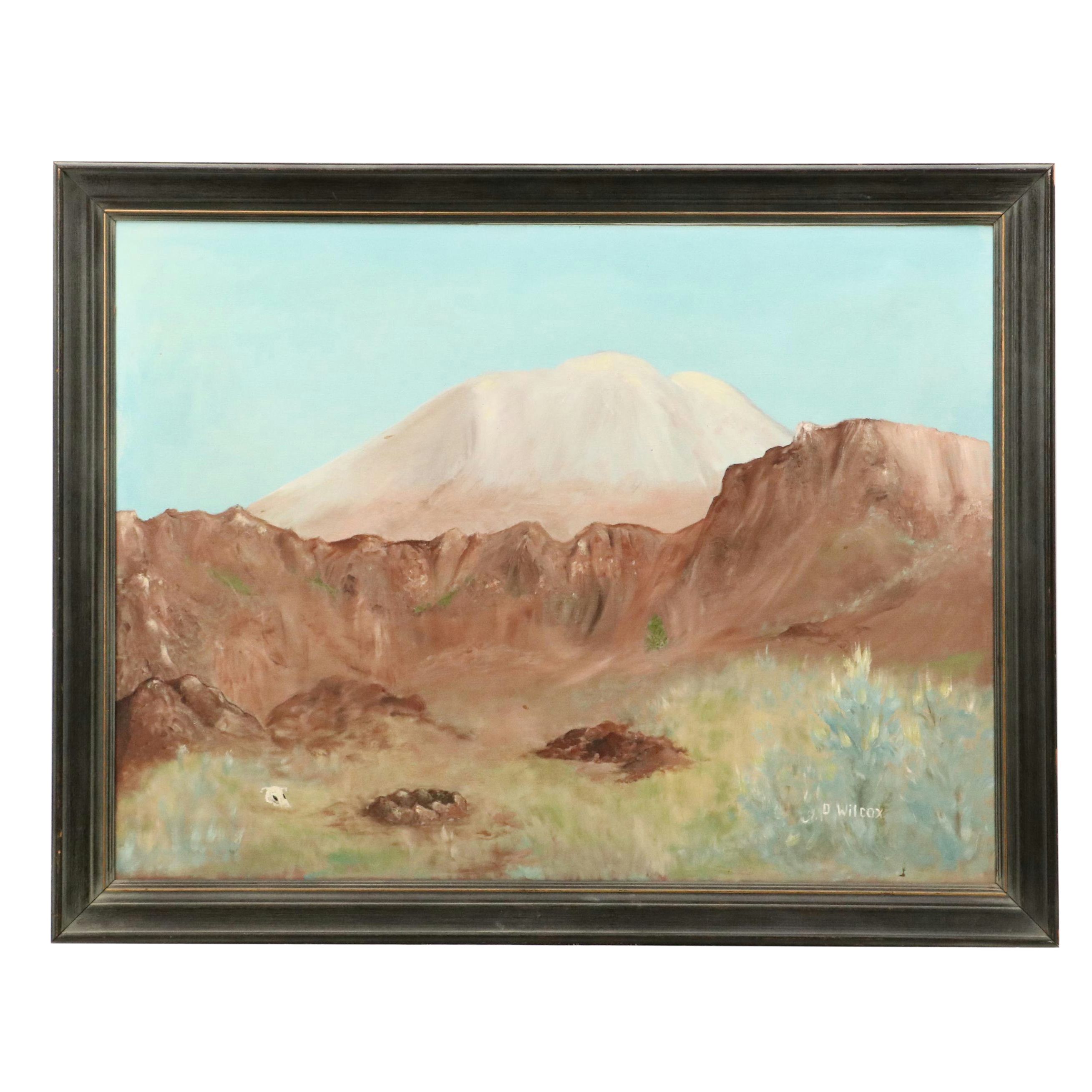 D. Wilcox Western American Landscape Oil Painting