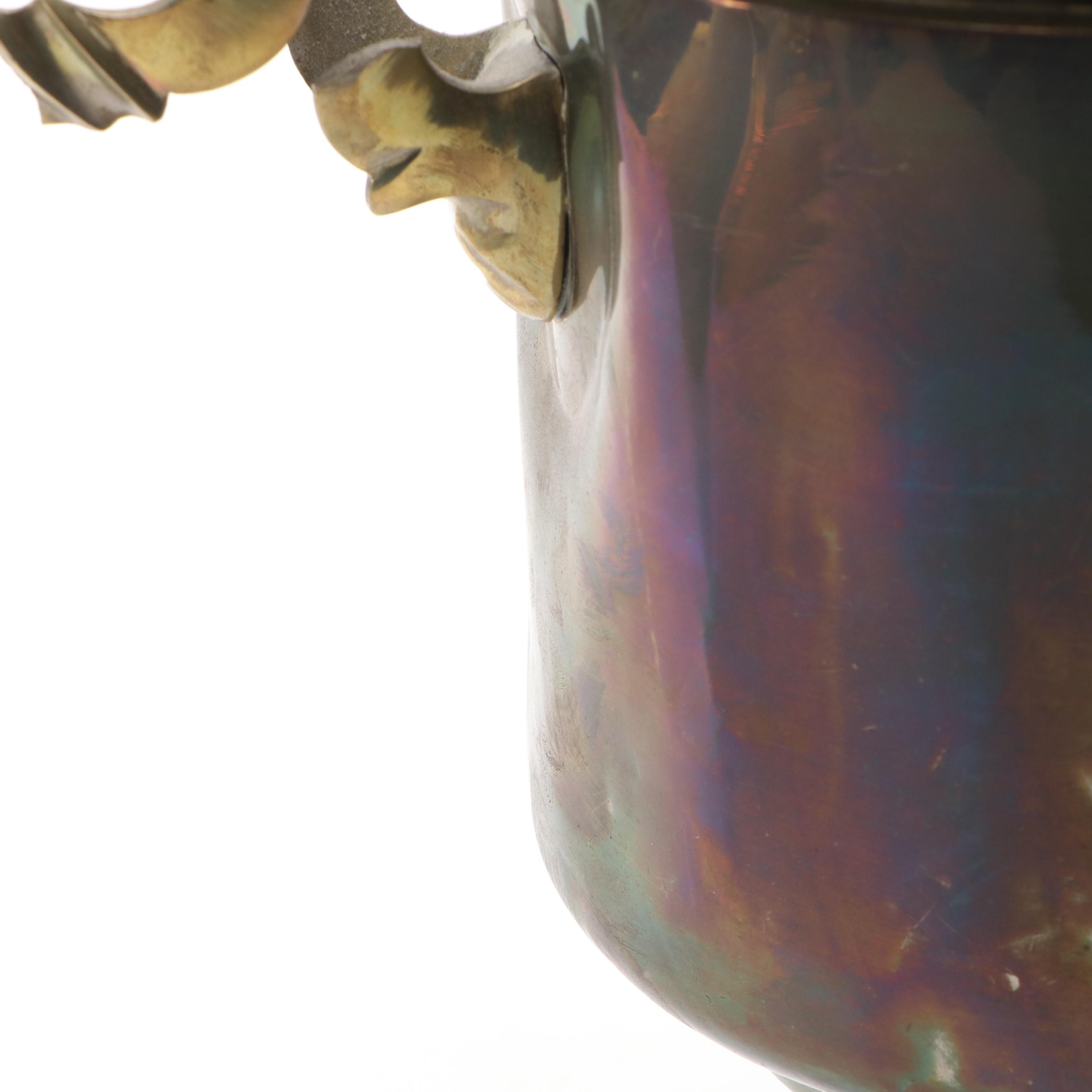 Imperial Russian Engraved Brass Finish Samovar, Late 19th/Early 20th Century