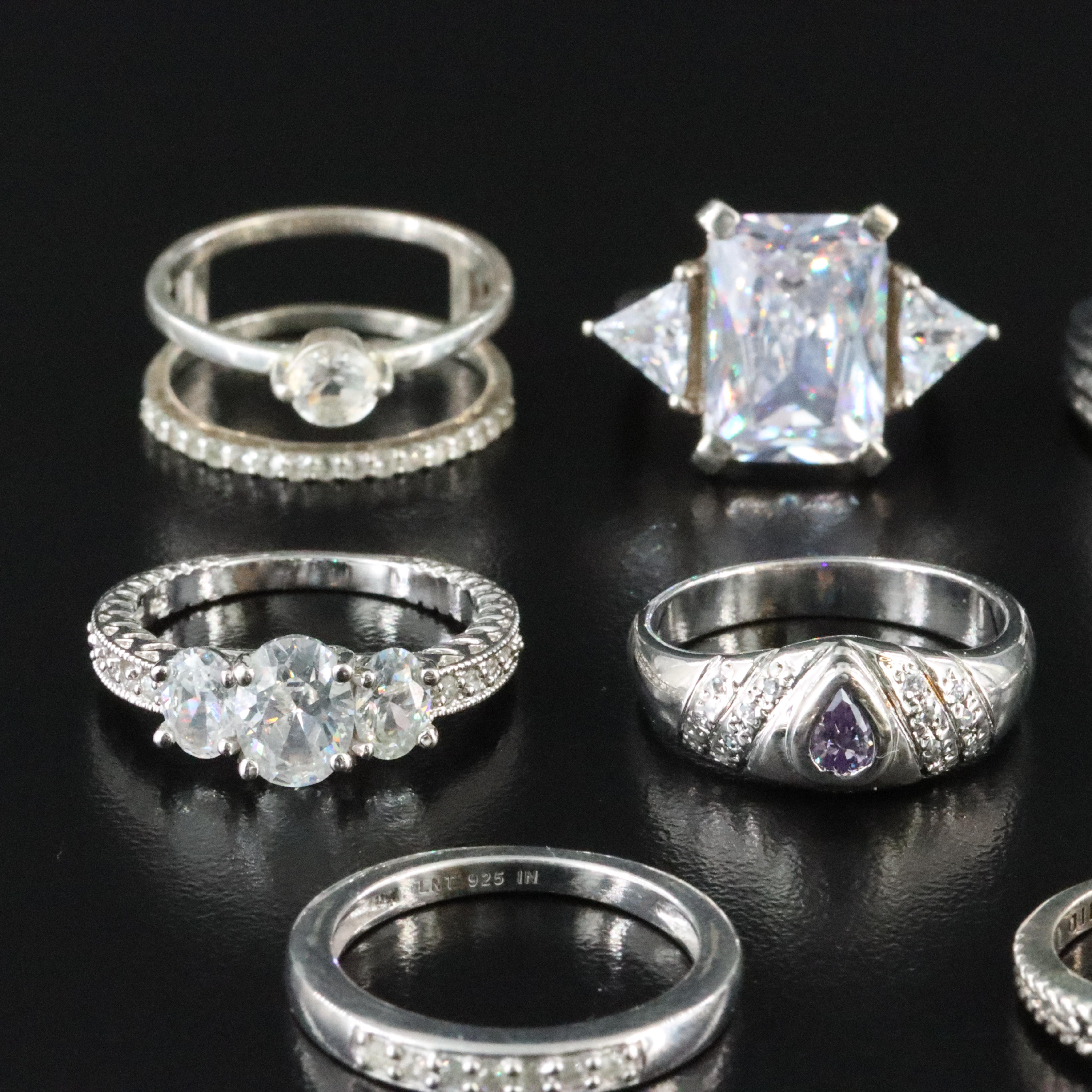 Topaz, CZ and Diamonds Featured in Sterling Ring Selection