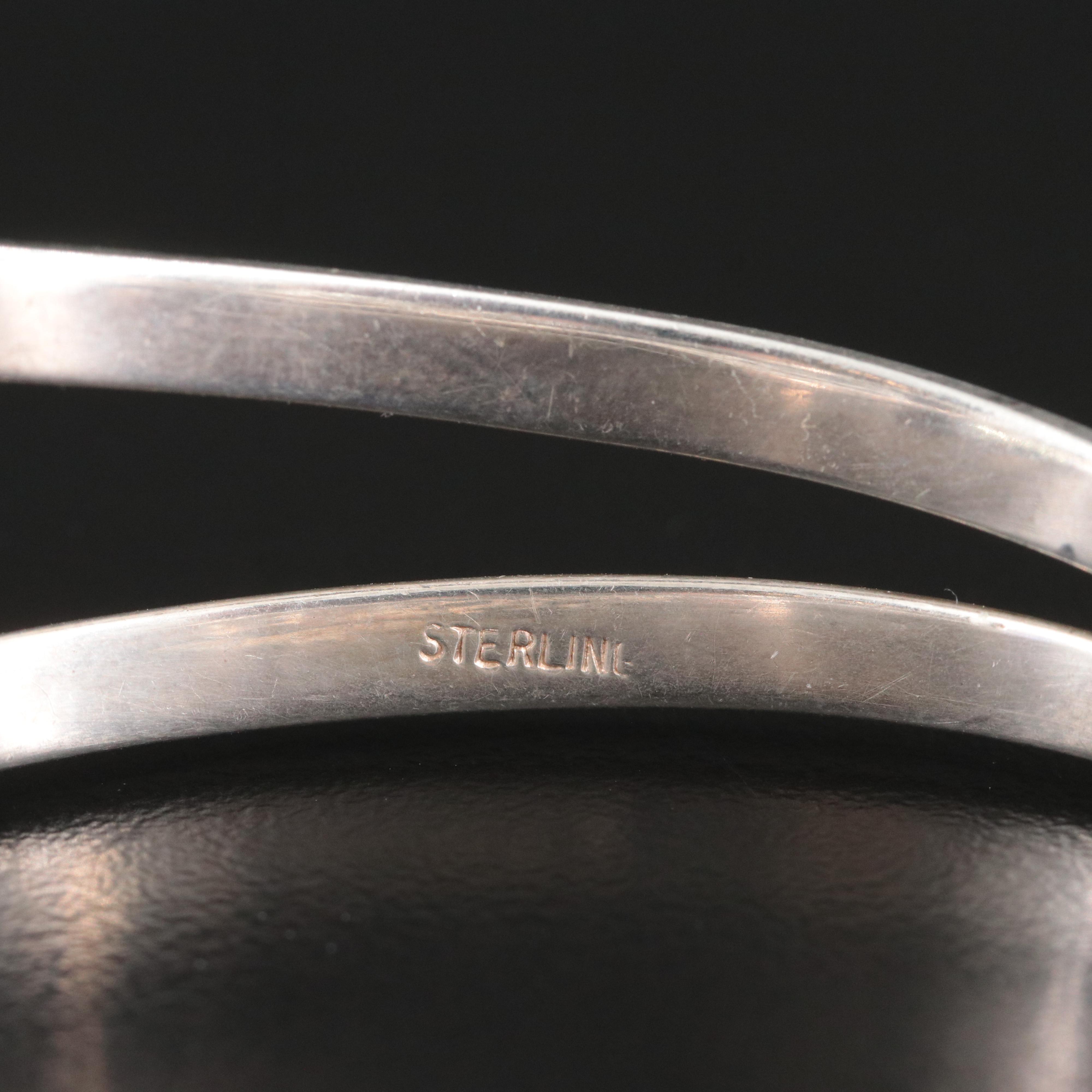 Sterling Chevron Crackle Quartz and Garnet Cuff Bracelet