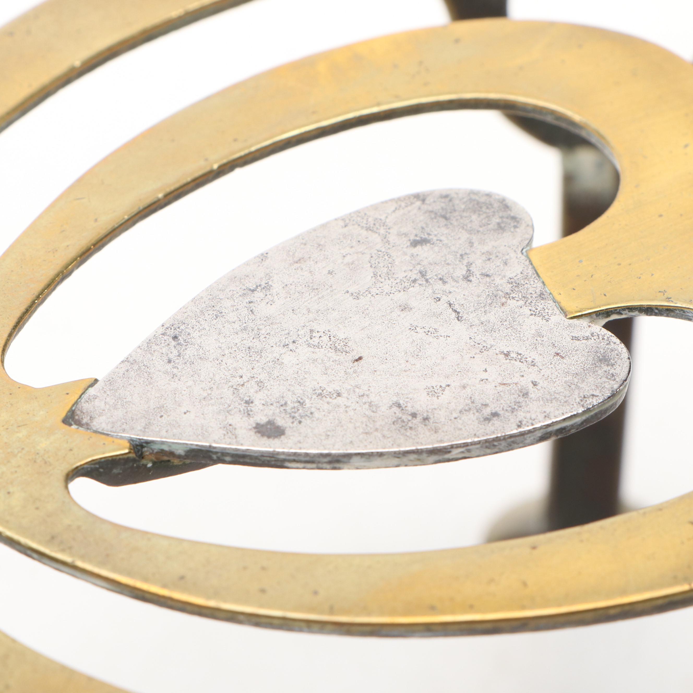 W. Tonks & Sons English Brass Kettle Stand with Chased Foliate Brass Decanter