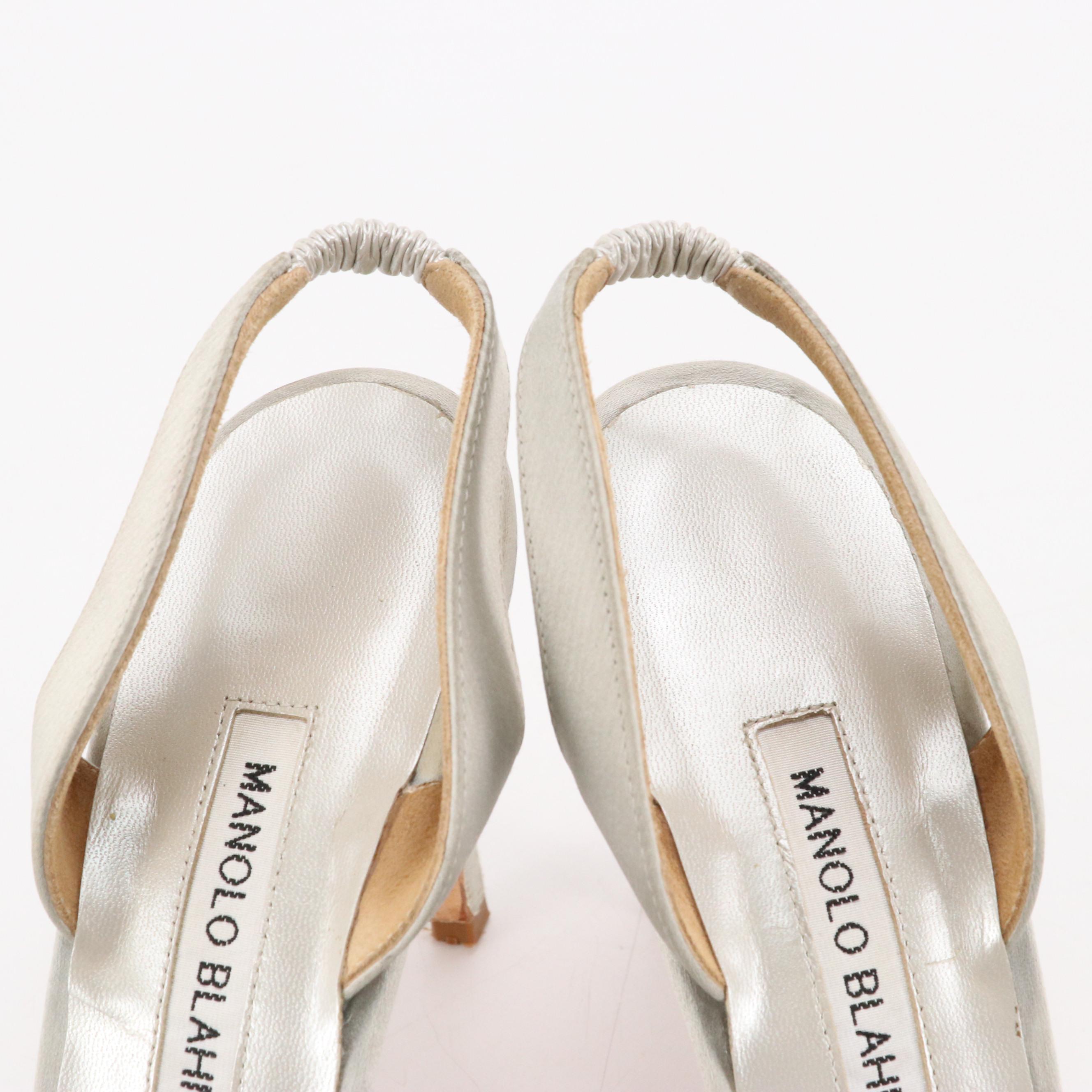 Malono Blahnik Rhinestone Embellished Pointed-Toe Slingbacks