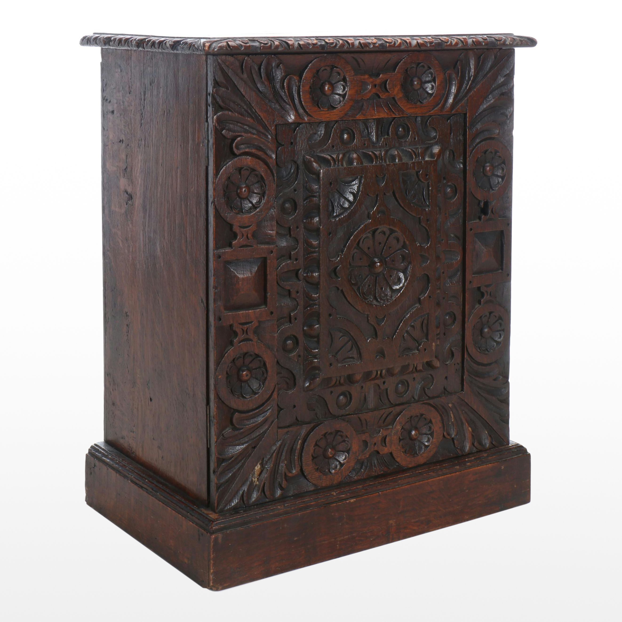 Jacobean Revival Oak Document Cabinet