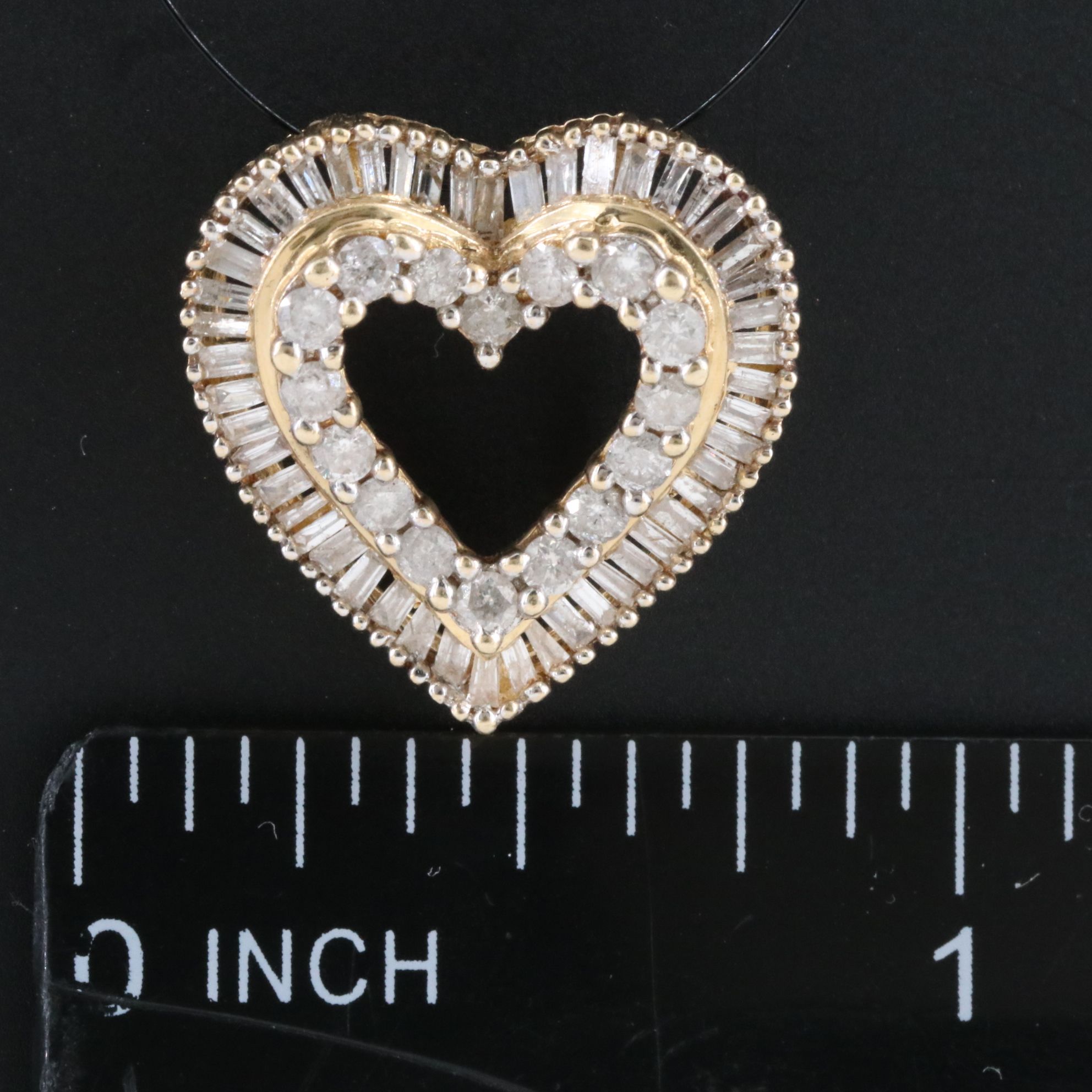10K 0.68 CTW Diamond Heart Slide Pendant