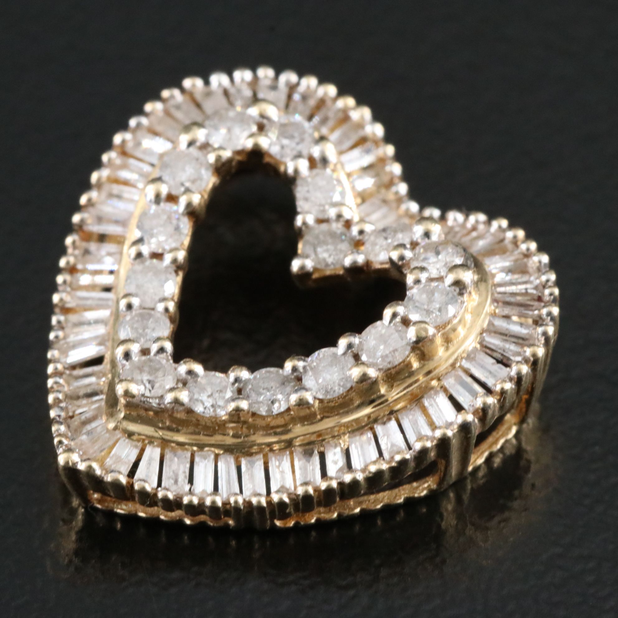10K 0.68 CTW Diamond Heart Slide Pendant