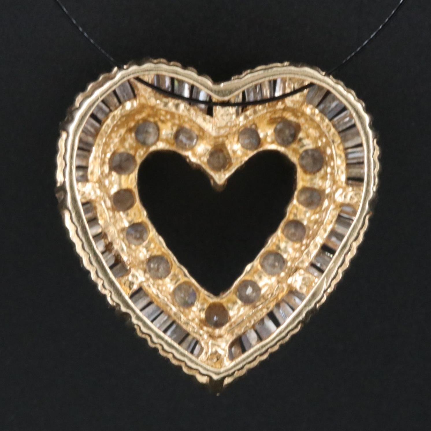10K 0.68 CTW Diamond Heart Slide Pendant