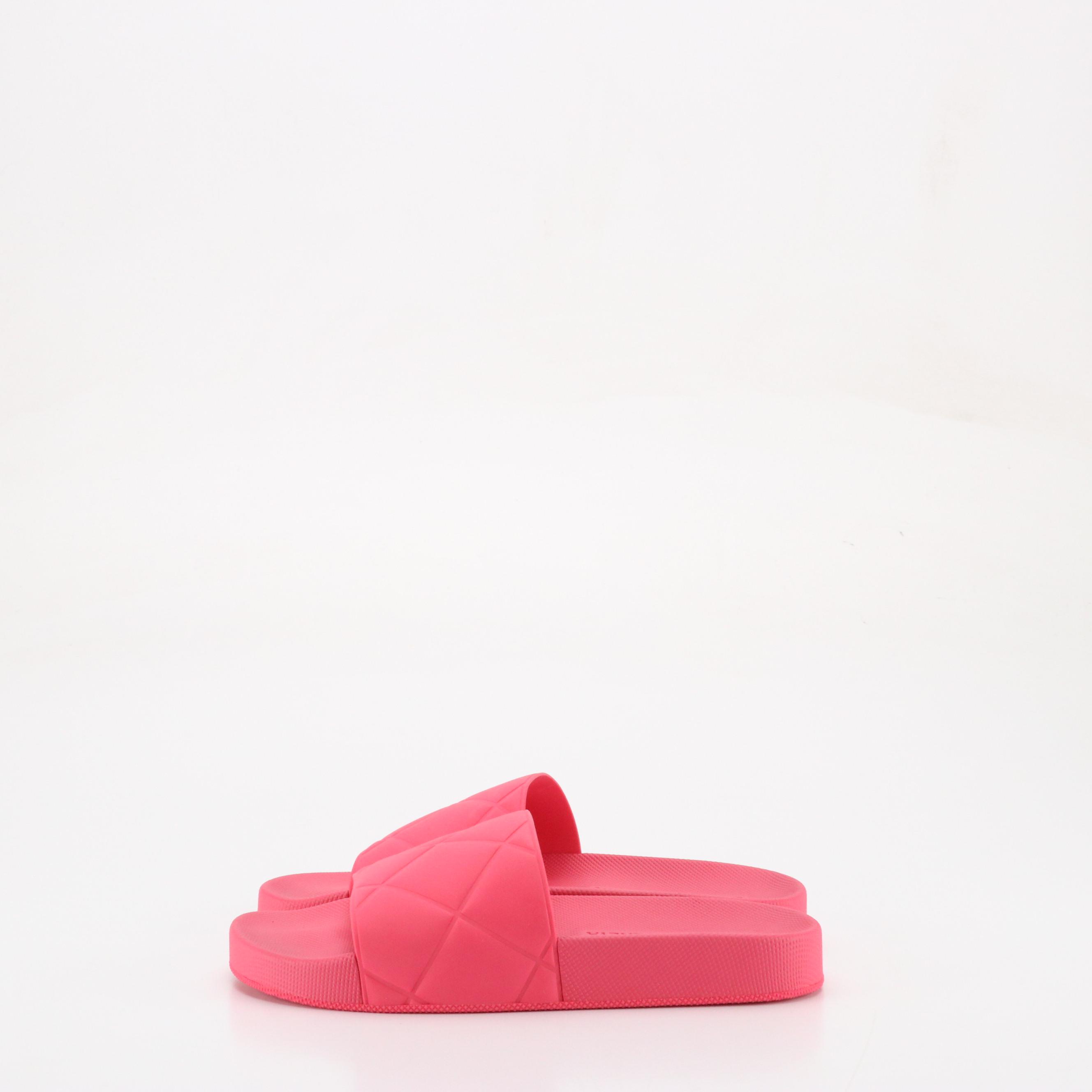 Bottega Veneta Pink Quilted Rubber Slides