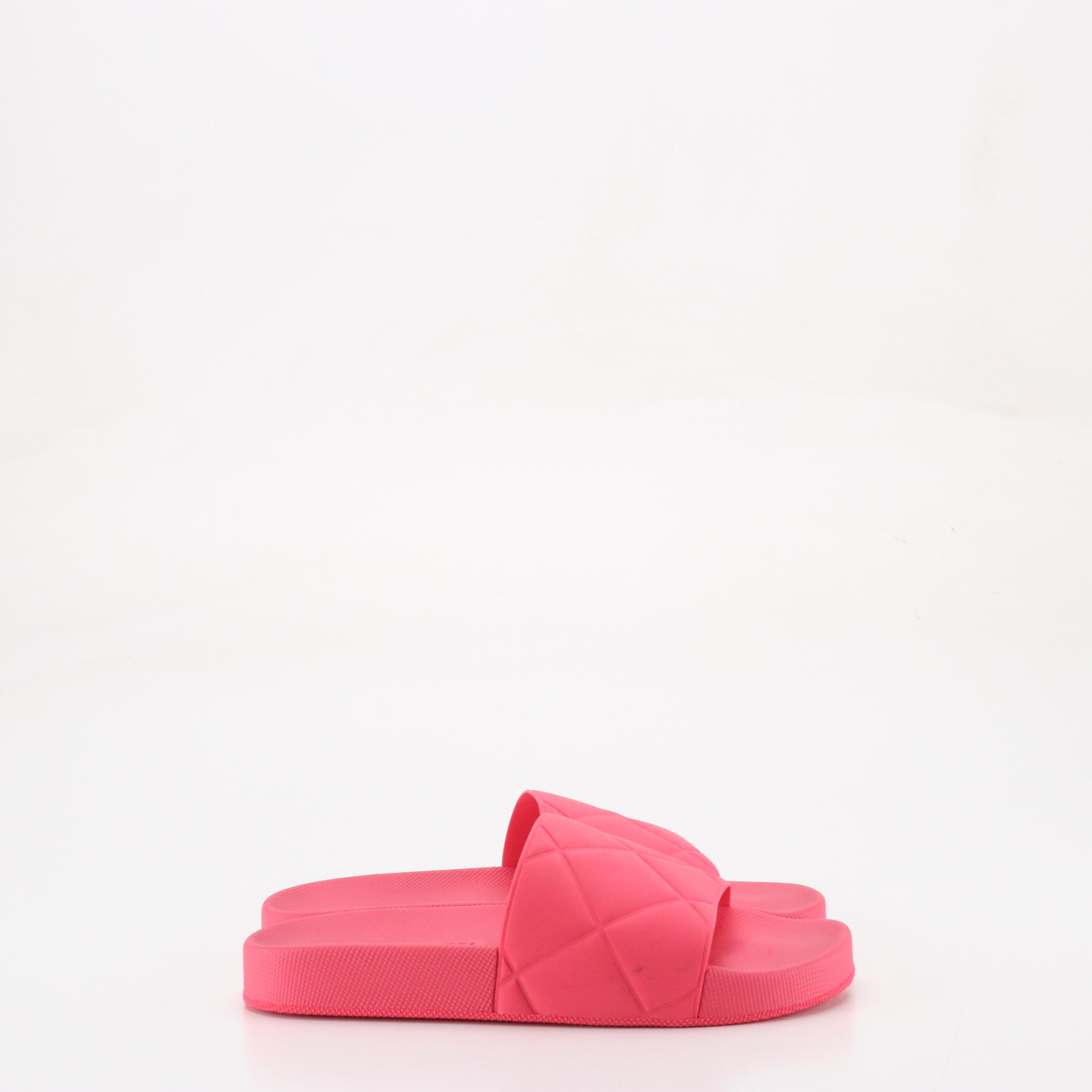 Bottega Veneta Pink Quilted Rubber Slides