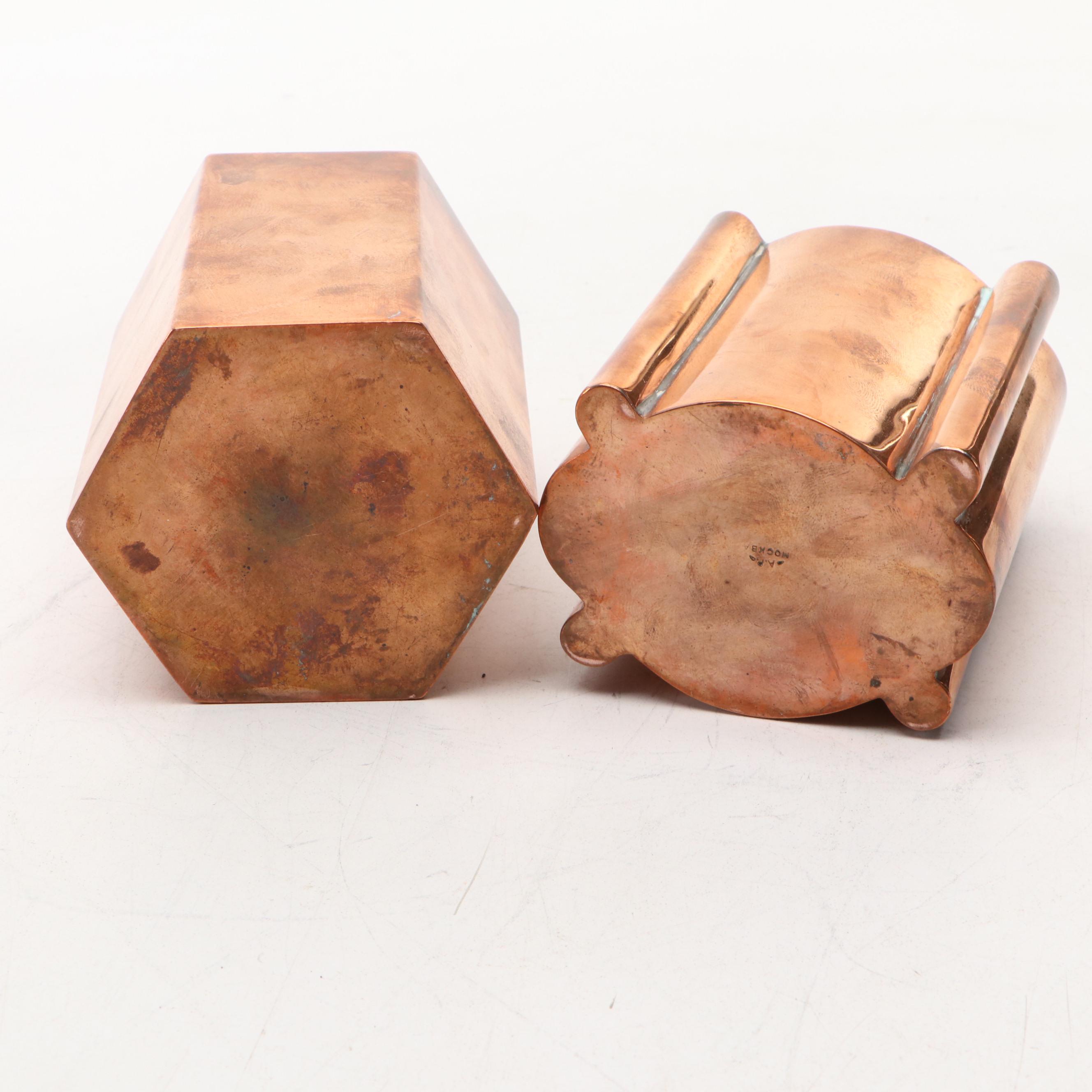 Russian Copper Dish and Tea Caddies with Other Décor