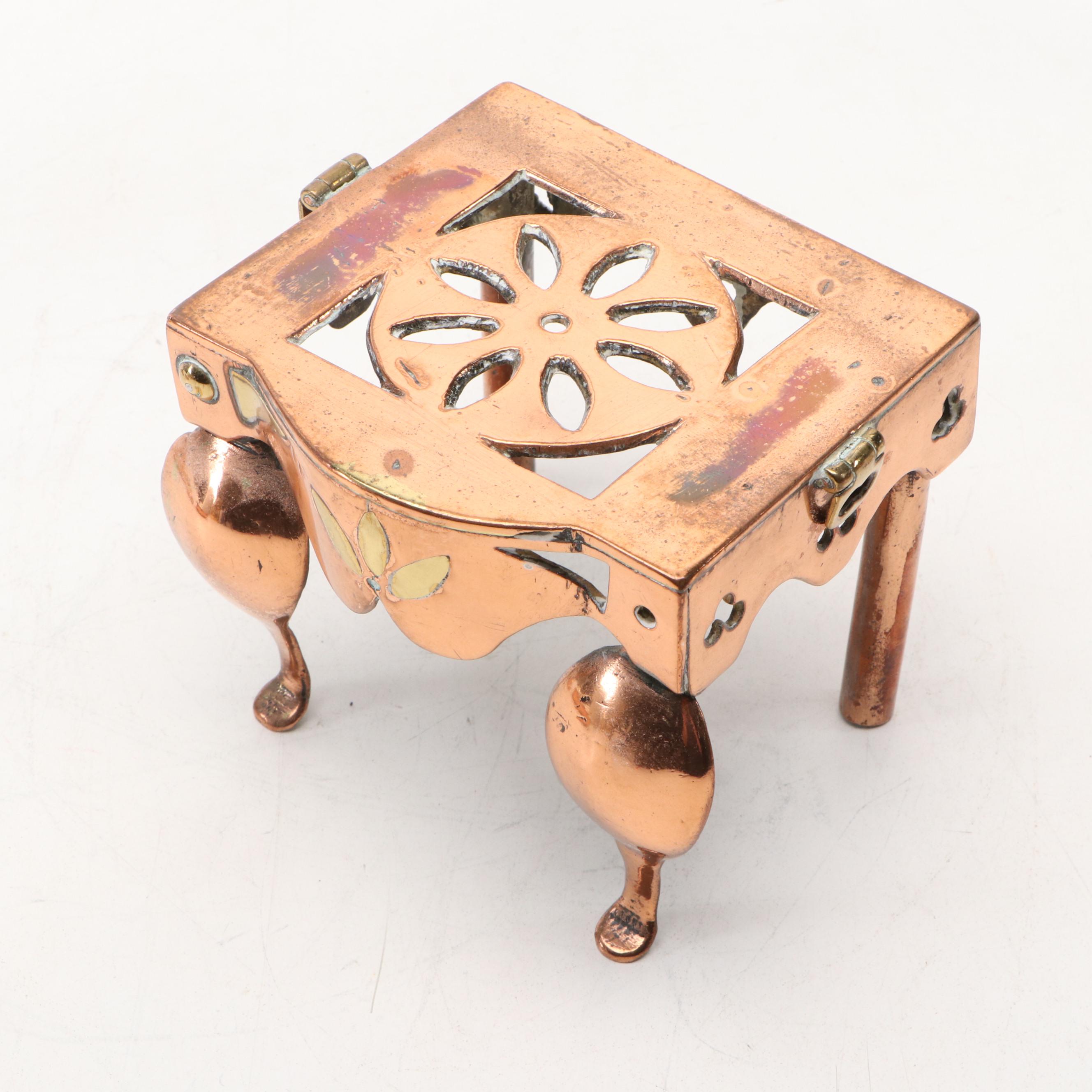 Russian Copper Dish and Tea Caddies with Other Décor