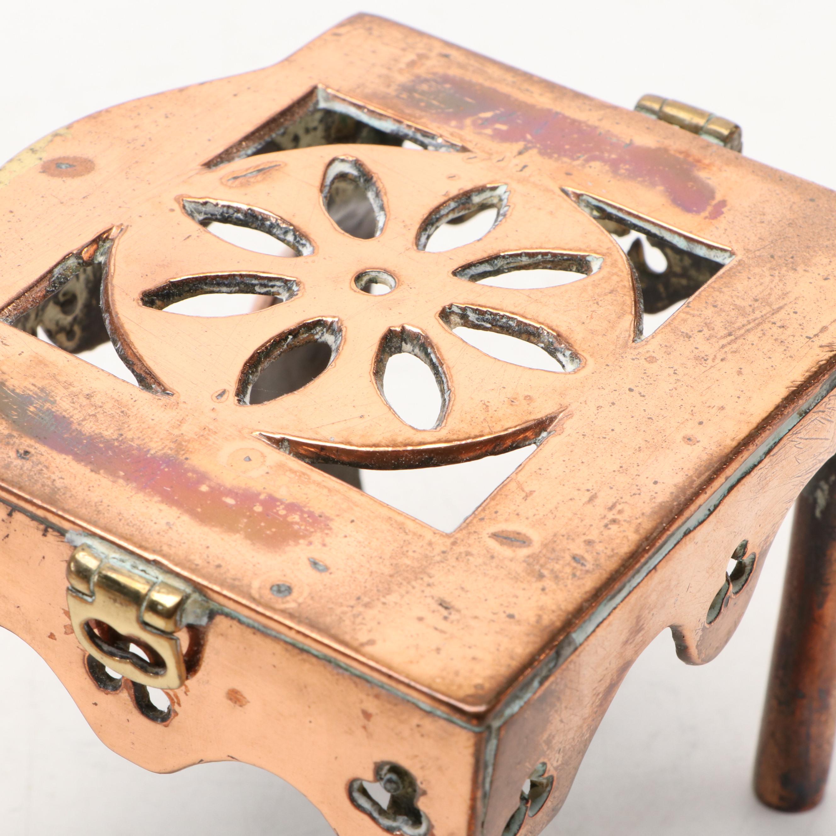 Russian Copper Dish and Tea Caddies with Other Décor